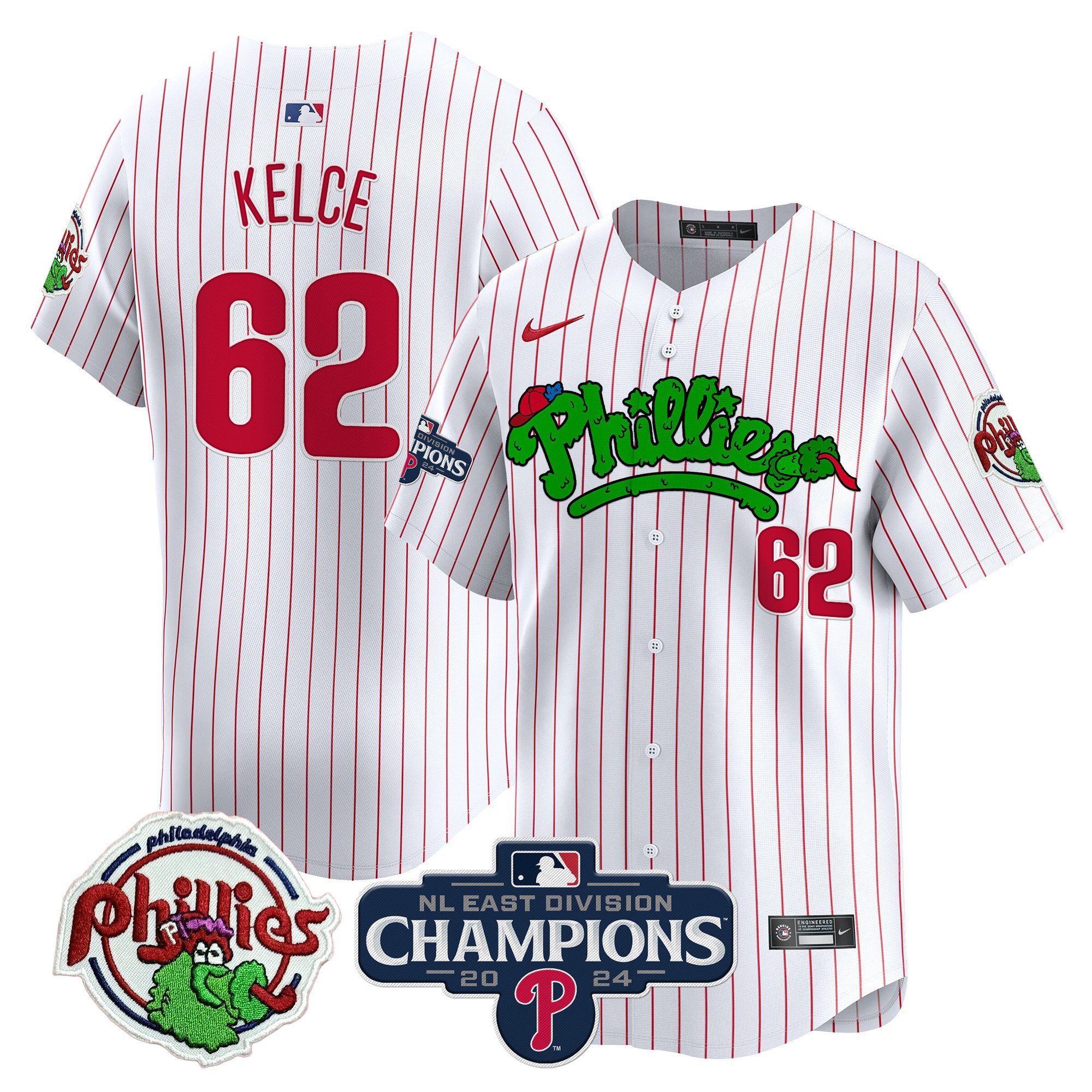 Men's Phillies Phanatic 2024 NL East Division Champions Vapor Premier Limited Jersey - All Stitched