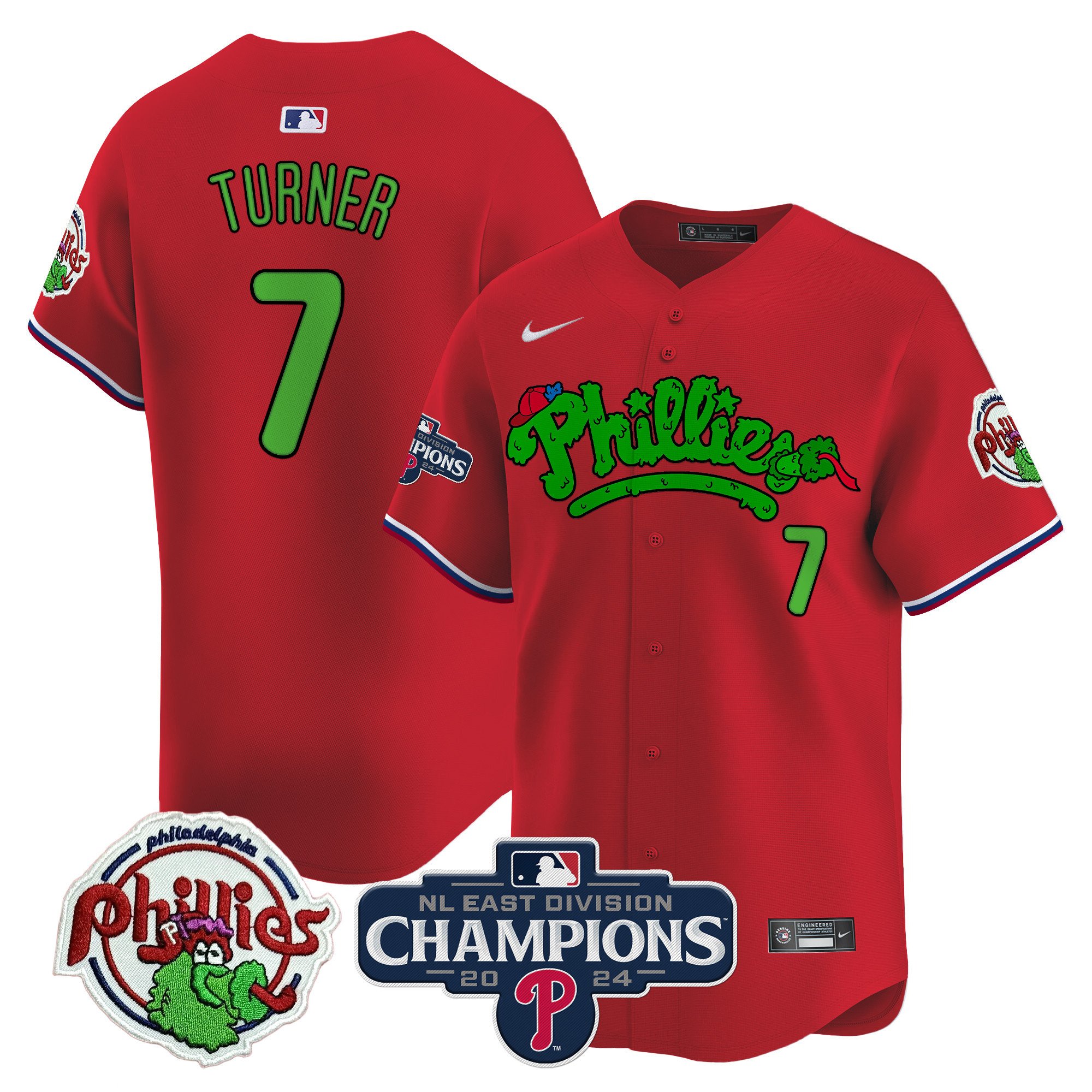 Men's Phillies Phanatic 2024 NL East Division Champions Vapor Premier Limited Jersey - All Stitched