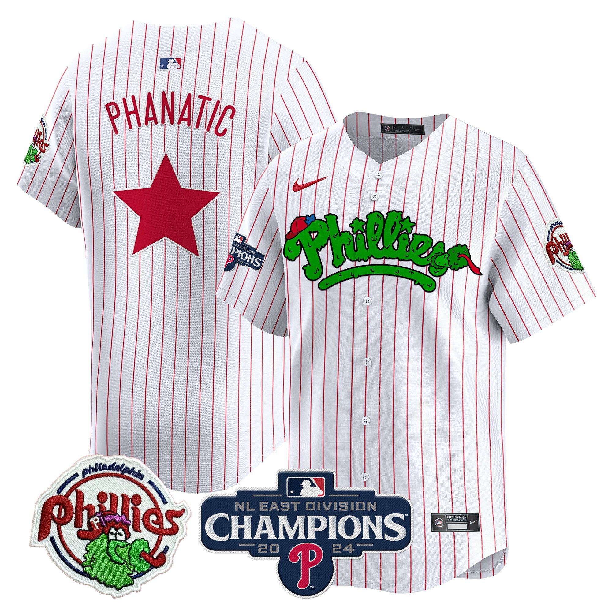 Men's Phillies Phanatic 2024 NL East Division Champions Vapor Premier Limited Jersey - All Stitched