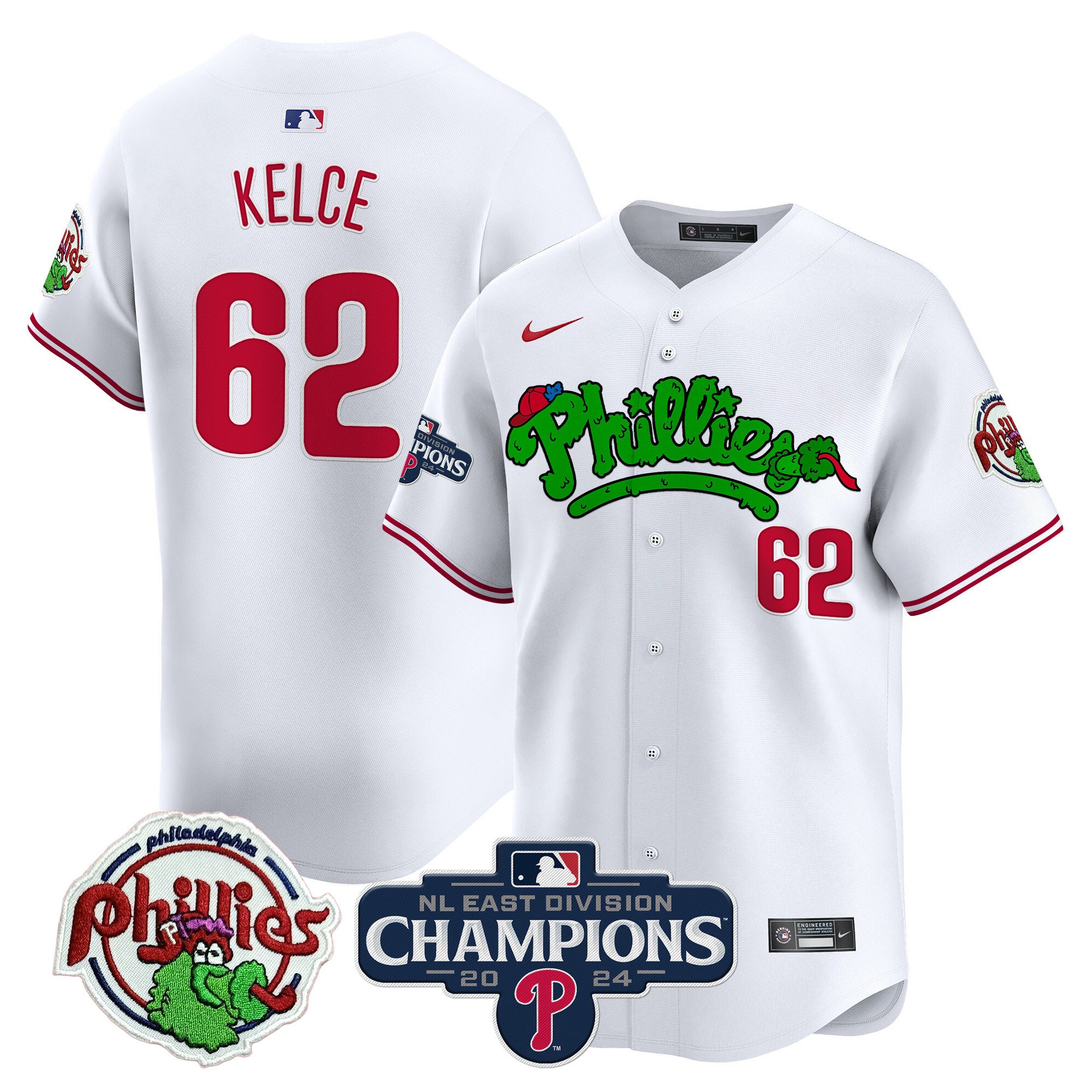 Men's Phillies Phanatic 2024 NL East Division Champions Vapor Premier Limited Jersey - All Stitched