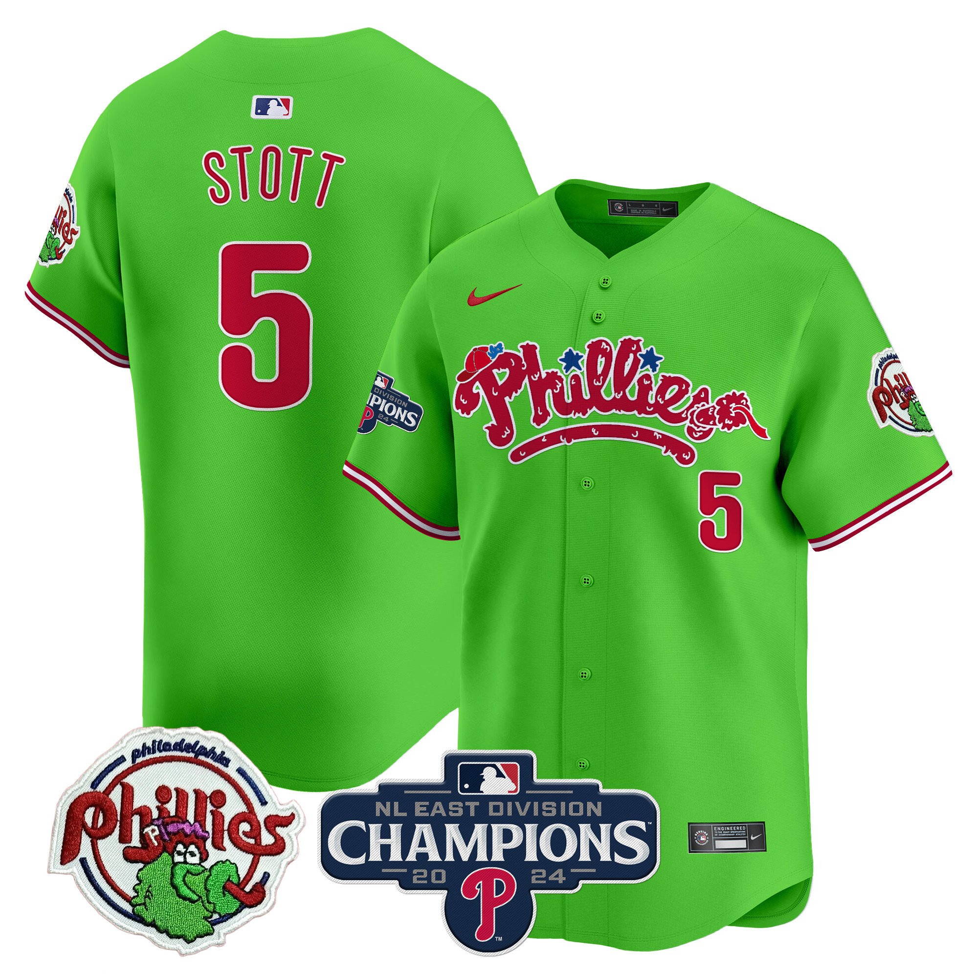 Men's Phillies Phanatic 2024 NL East Division Champions Vapor Premier Limited Jersey - All Stitched