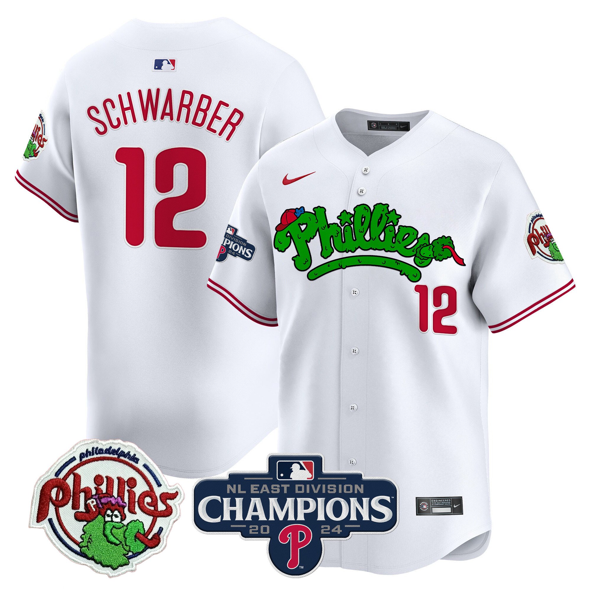 Men's Phillies Phanatic 2024 NL East Division Champions Vapor Premier Limited Jersey - All Stitched
