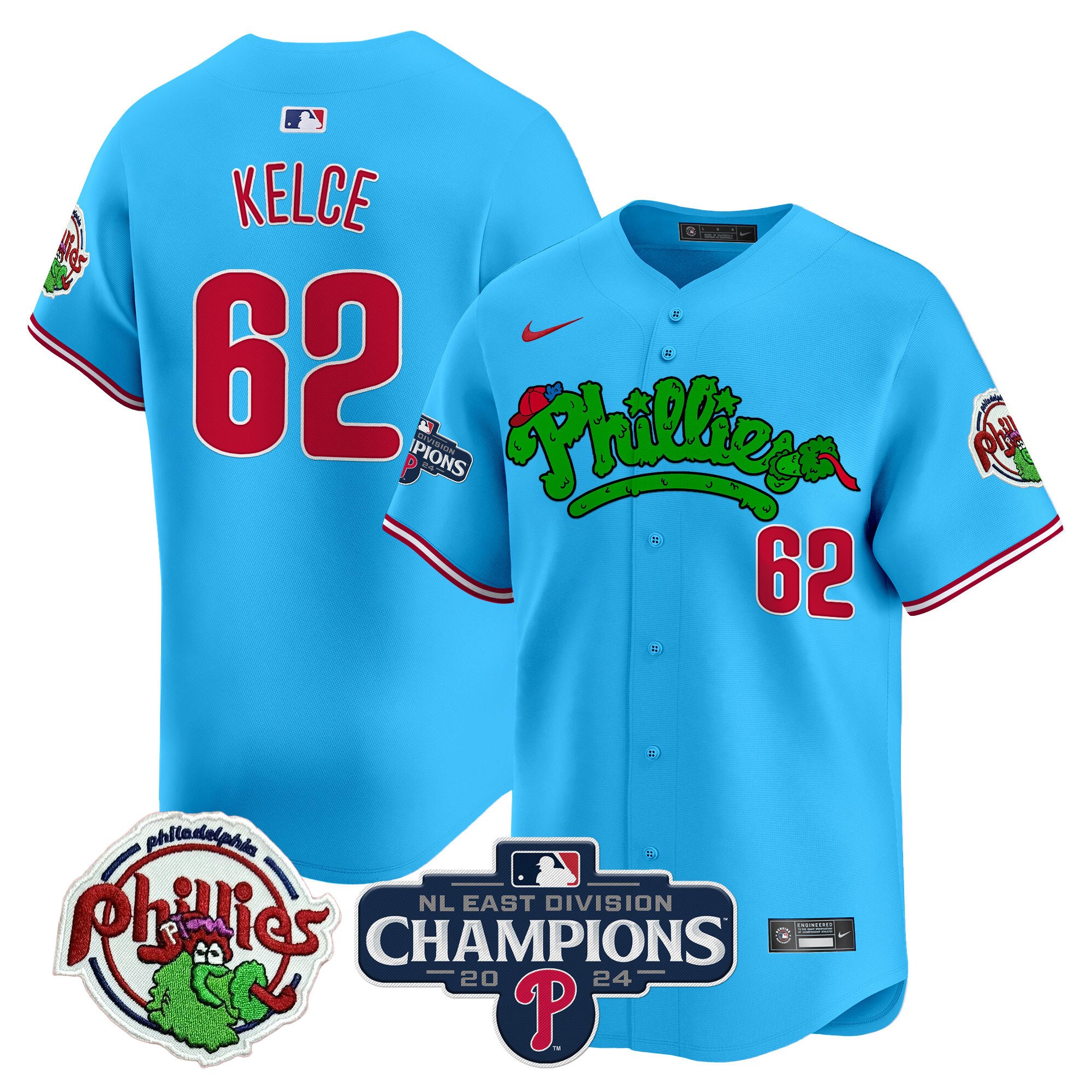 Men's Phillies Phanatic 2024 NL East Division Champions Vapor Premier Limited Jersey - All Stitched
