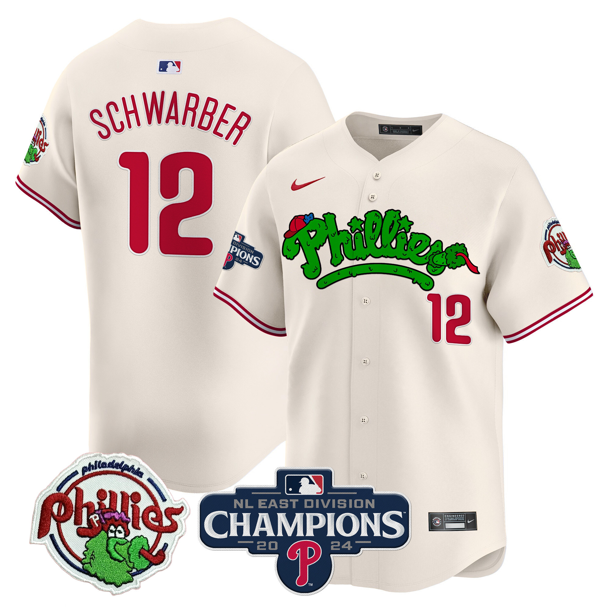 Men's Phillies Phanatic 2024 NL East Division Champions Vapor Premier Limited Jersey - All Stitched