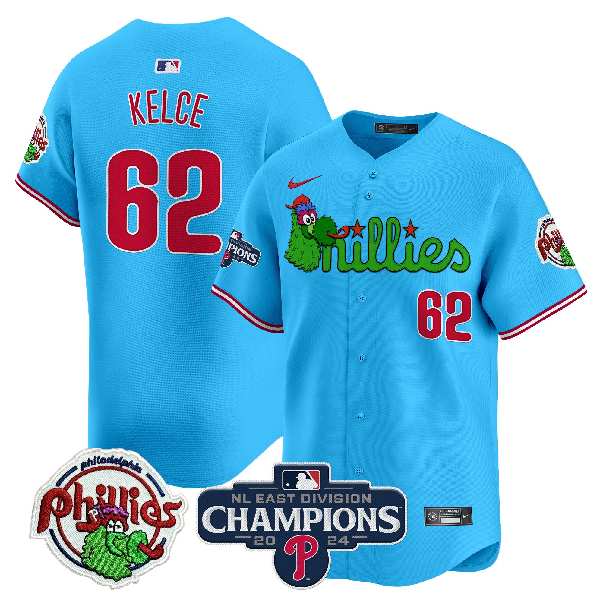 Men's Phillies Phanatic 2024 NL East Division Champions Vapor Premier Limited Jersey V2 - All Stitched