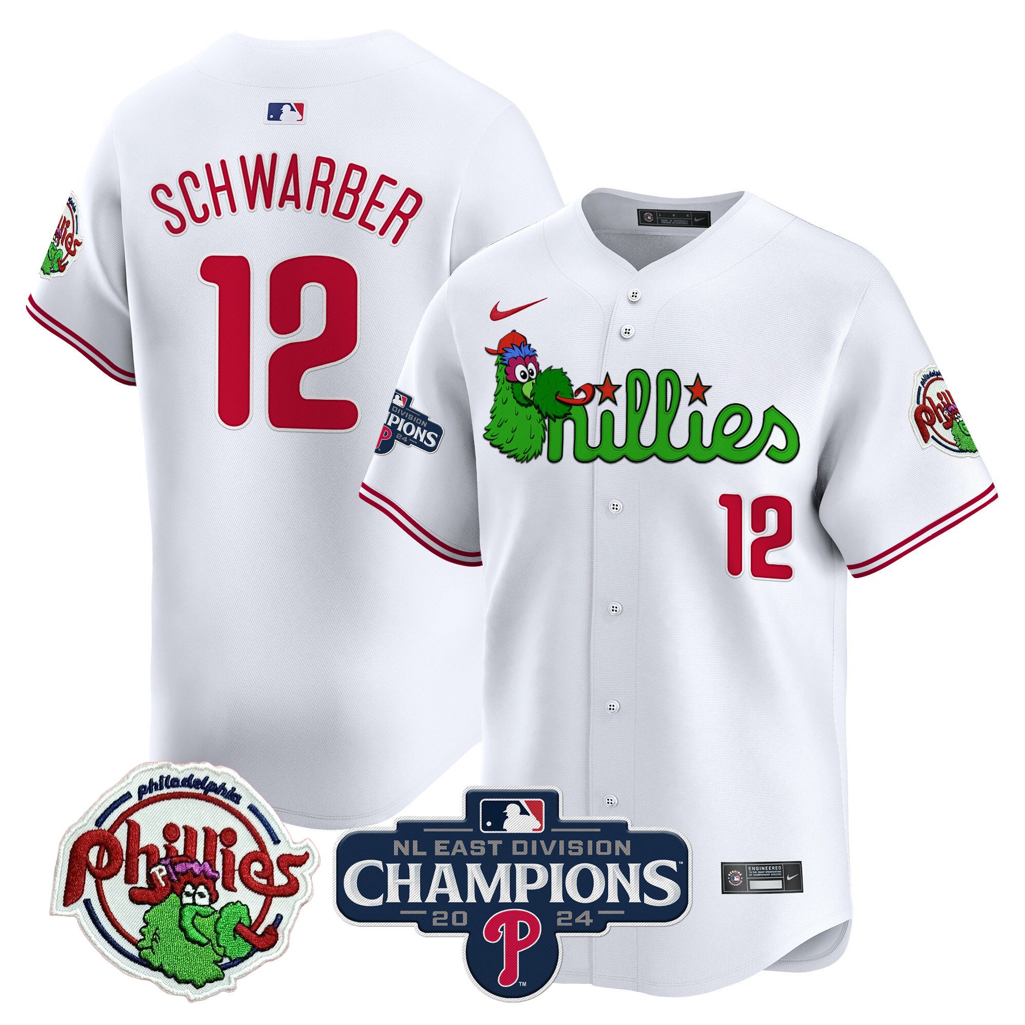 Men's Phillies Phanatic 2024 NL East Division Champions Vapor Premier Limited Jersey V2 - All Stitched