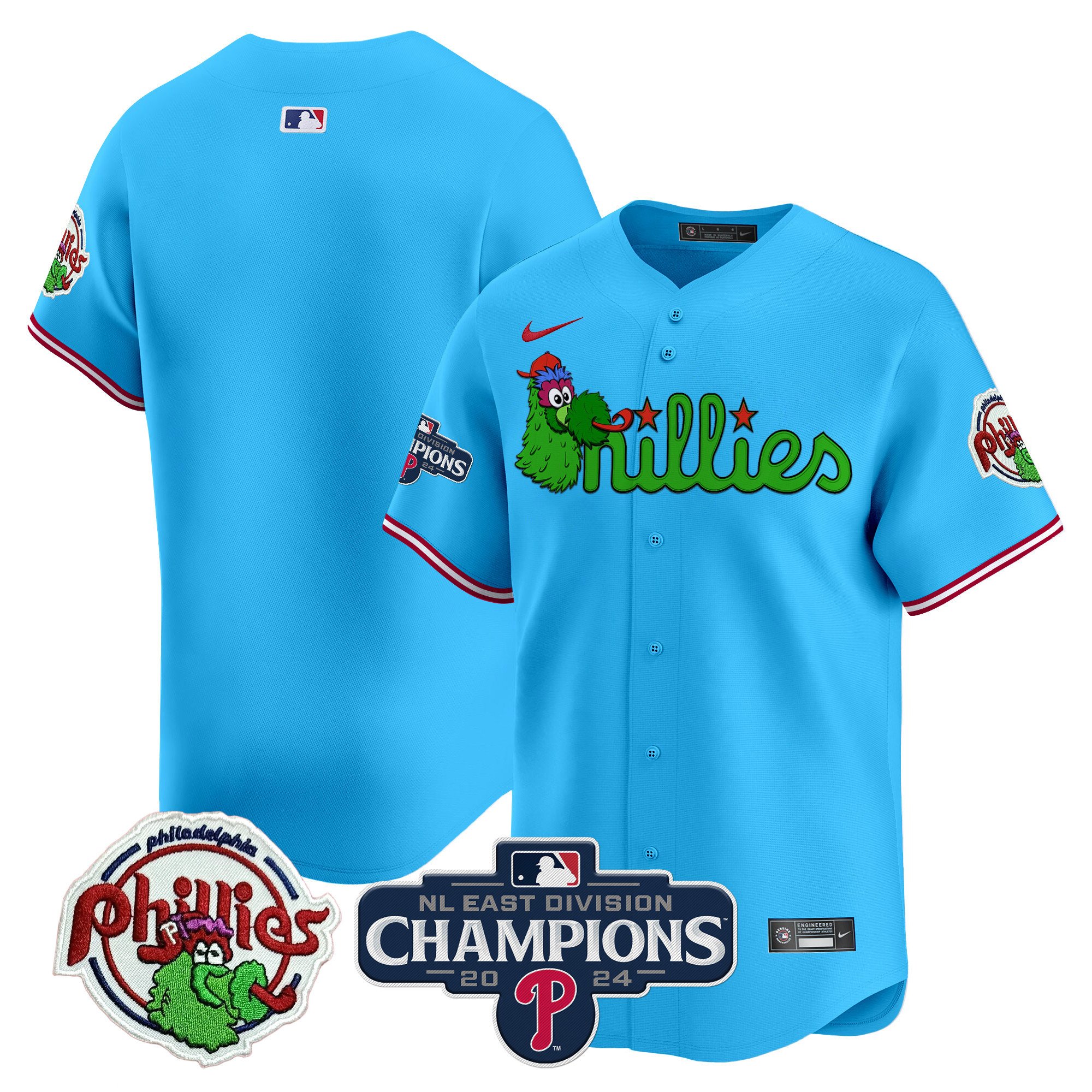 Men's Phillies Phanatic 2024 NL East Division Champions Vapor Premier Limited Jersey V2 - All Stitched