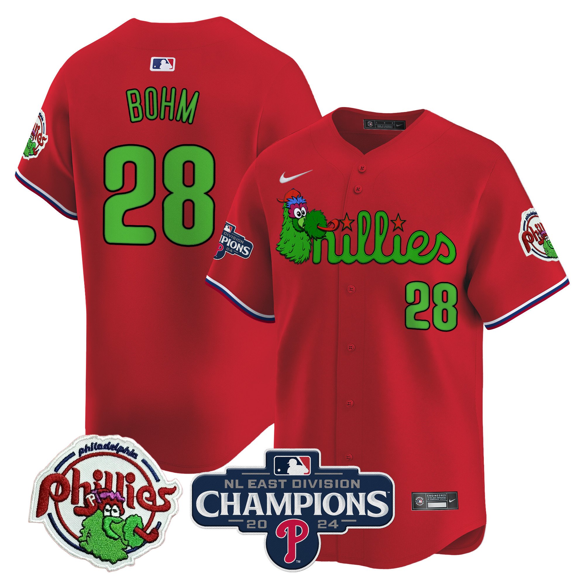 Men's Phillies Phanatic 2024 NL East Division Champions Vapor Premier Limited Jersey V2 - All Stitched