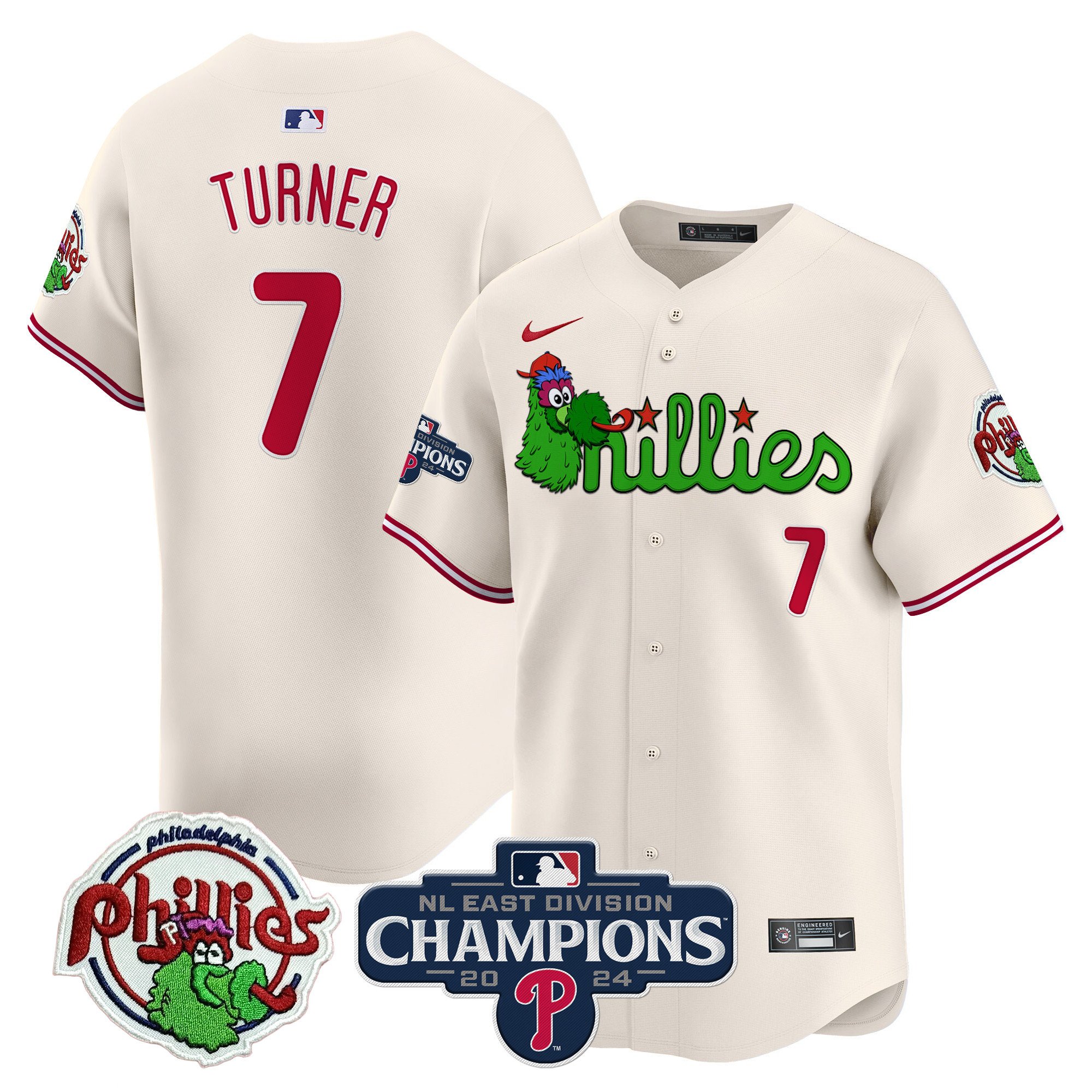 Men's Phillies Phanatic 2024 NL East Division Champions Vapor Premier Limited Jersey V2 - All Stitched