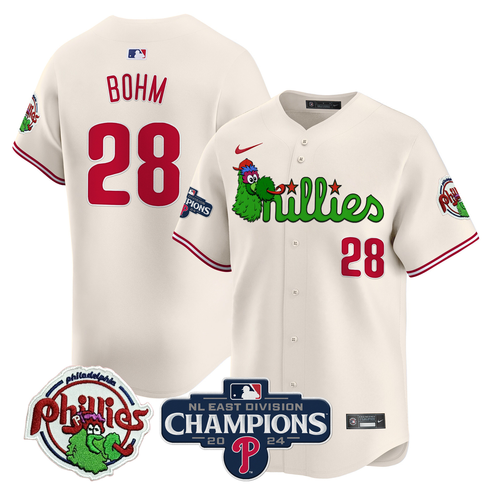 Men's Phillies Phanatic 2024 NL East Division Champions Vapor Premier Limited Jersey V2 - All Stitched