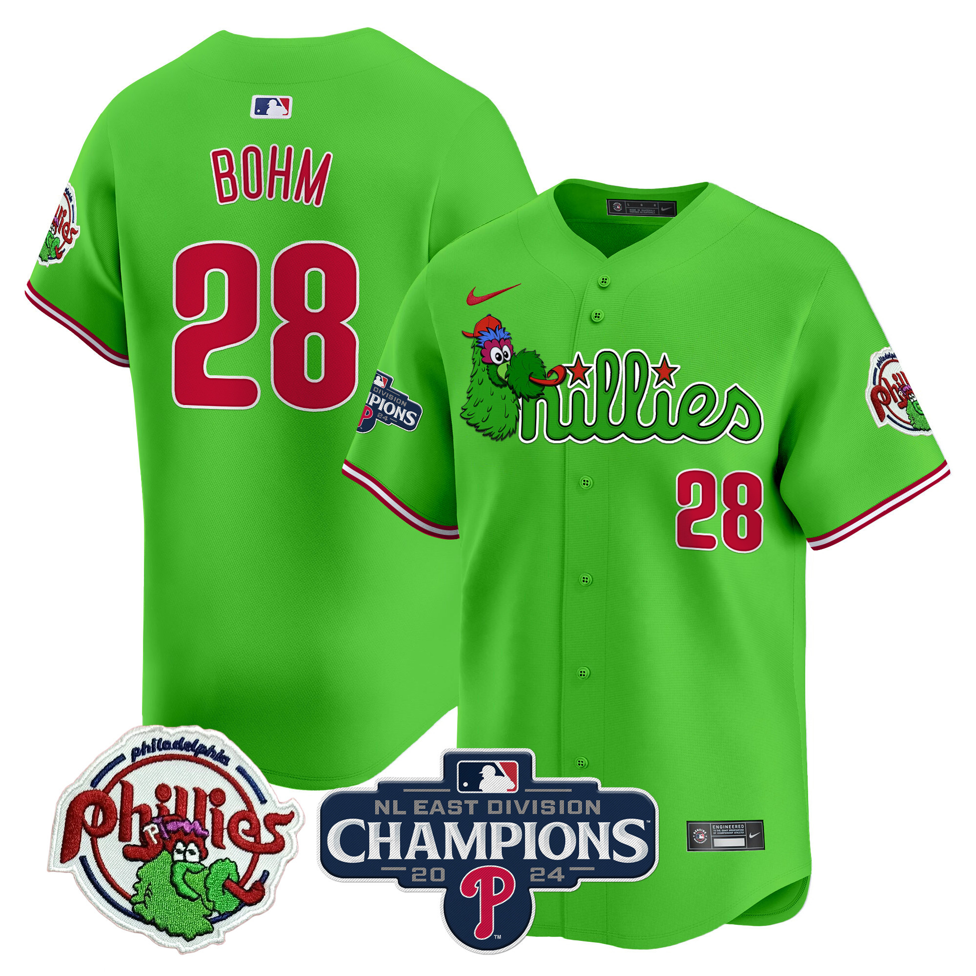 Men's Phillies Phanatic 2024 NL East Division Champions Vapor Premier Limited Jersey V2 - All Stitched