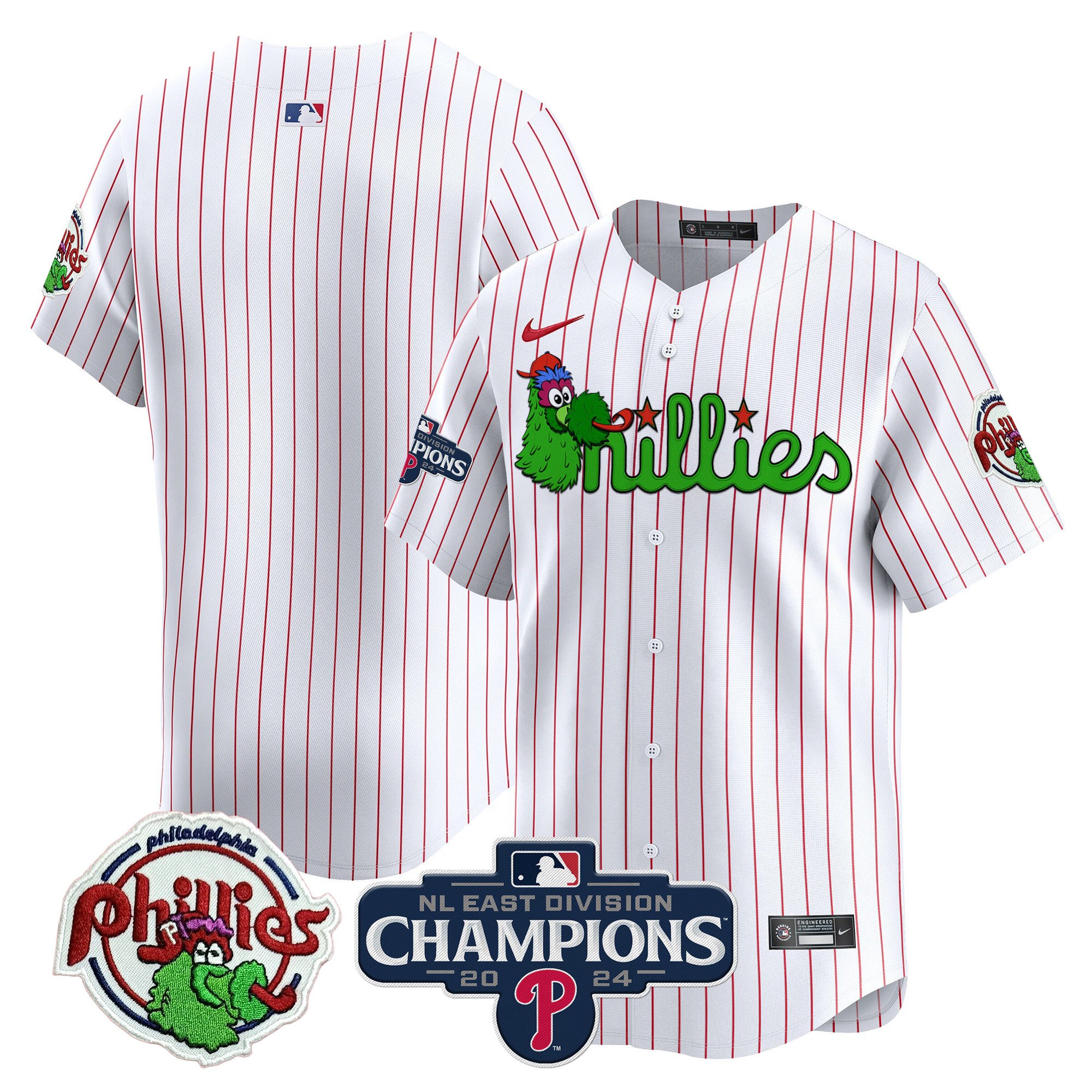 Men's Phillies Phanatic 2024 NL East Division Champions Vapor Premier Limited Jersey V2 - All Stitched