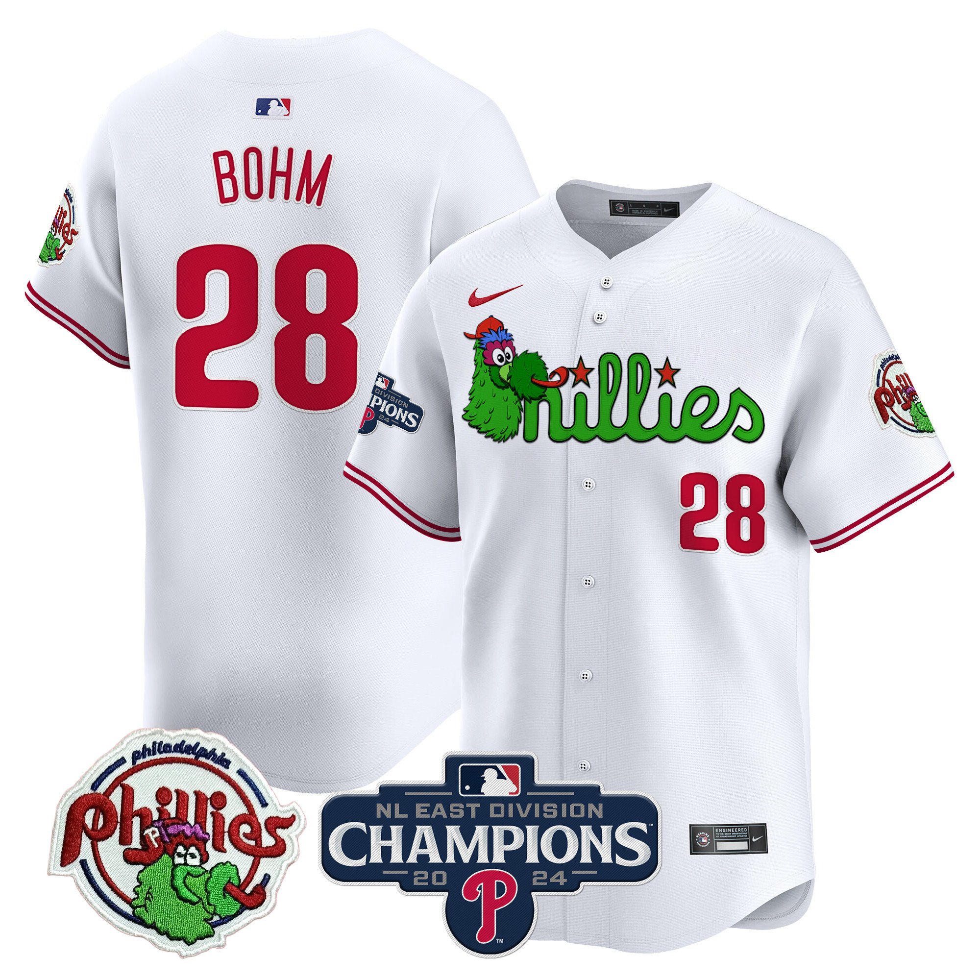 Men's Phillies Phanatic 2024 NL East Division Champions Vapor Premier Limited Jersey V2 - All Stitched