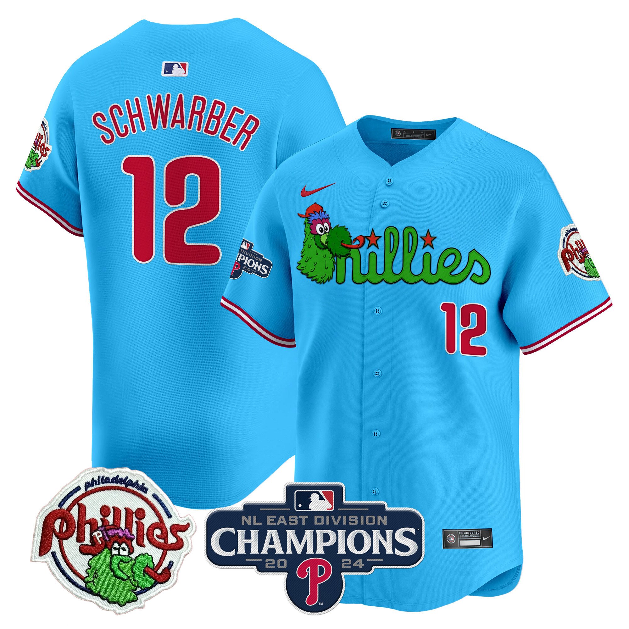 Men's Phillies Phanatic 2024 NL East Division Champions Vapor Premier Limited Jersey V2 - All Stitched