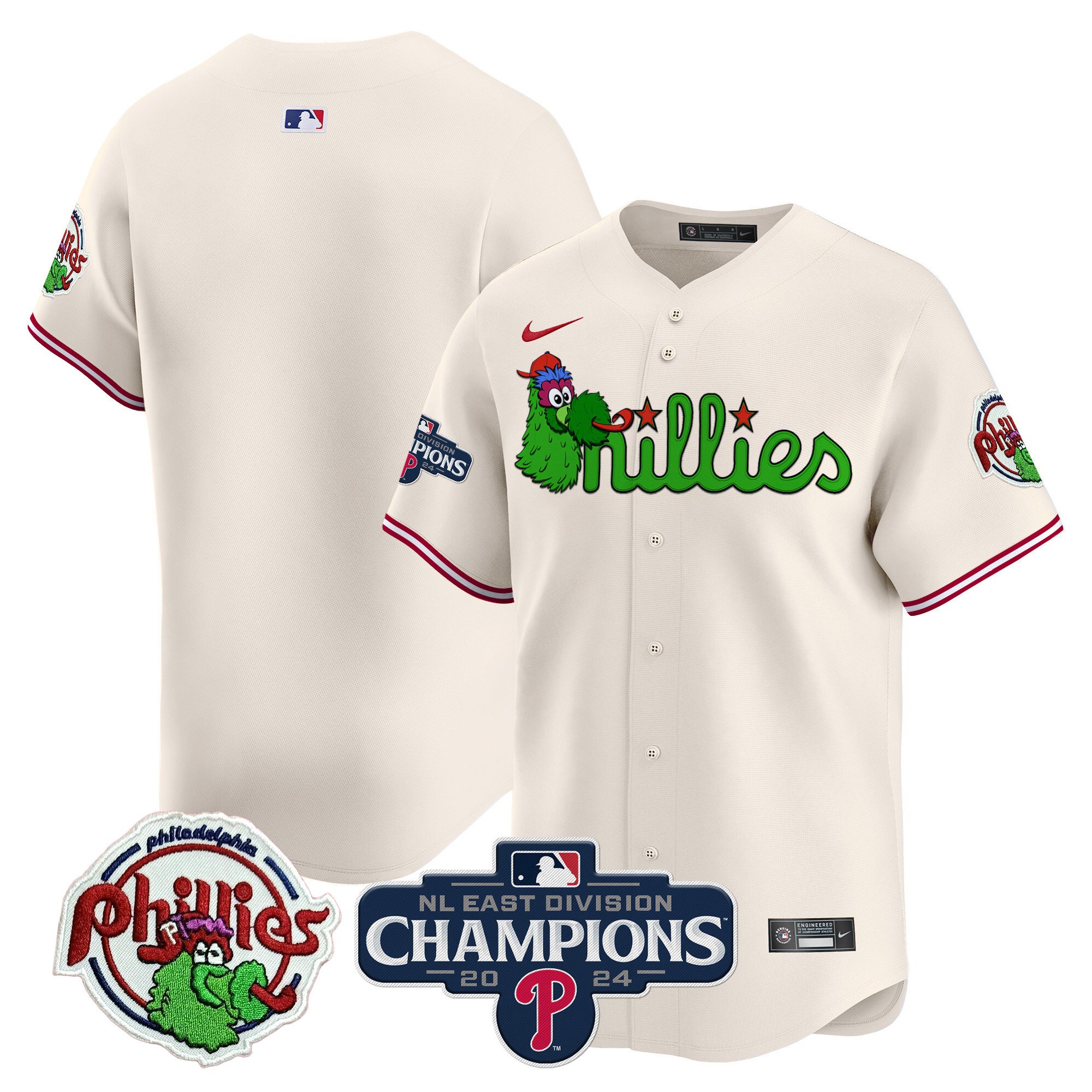 Men's Phillies Phanatic 2024 NL East Division Champions Vapor Premier Limited Jersey V2 - All Stitched
