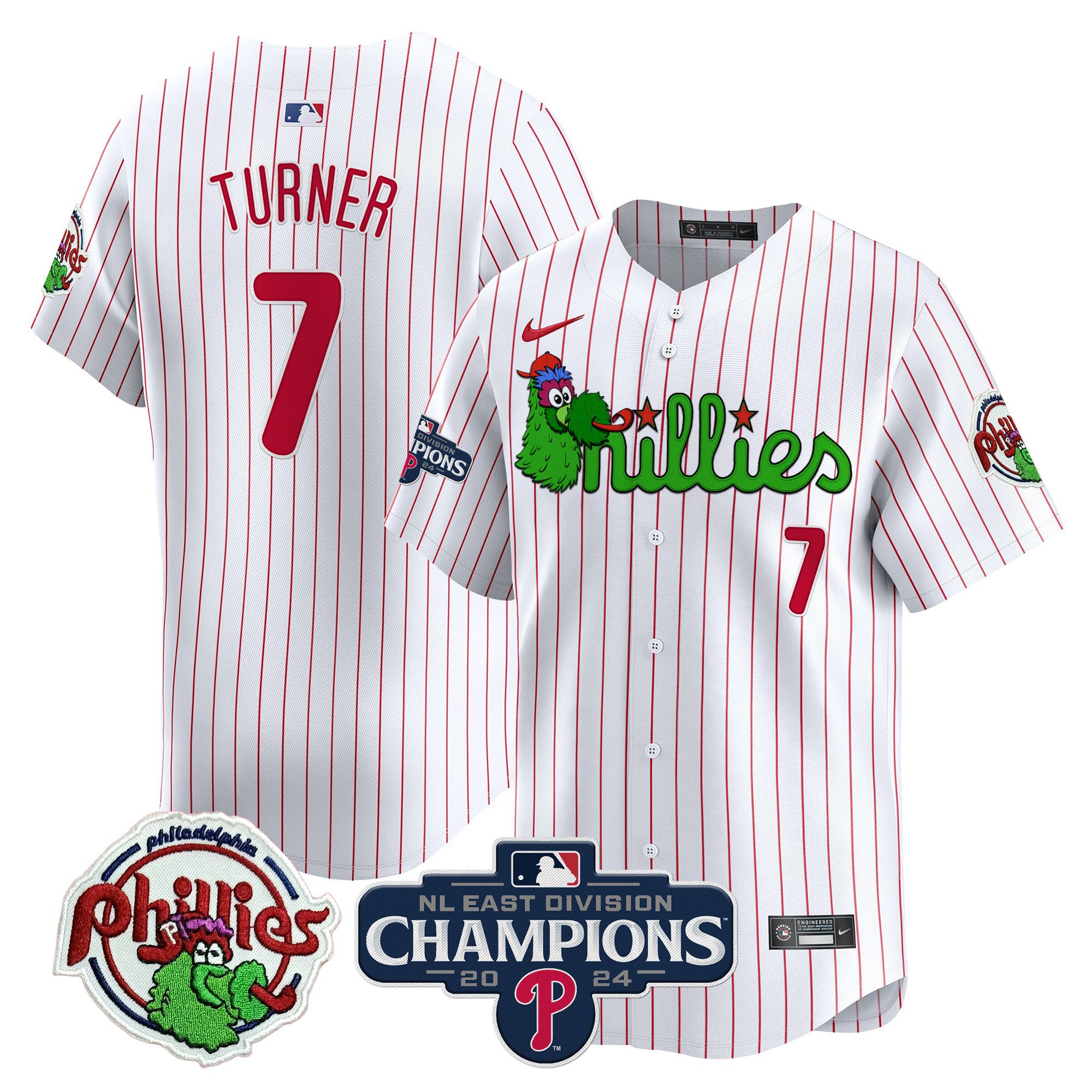 Men's Phillies Phanatic 2024 NL East Division Champions Vapor Premier Limited Jersey V2 - All Stitched