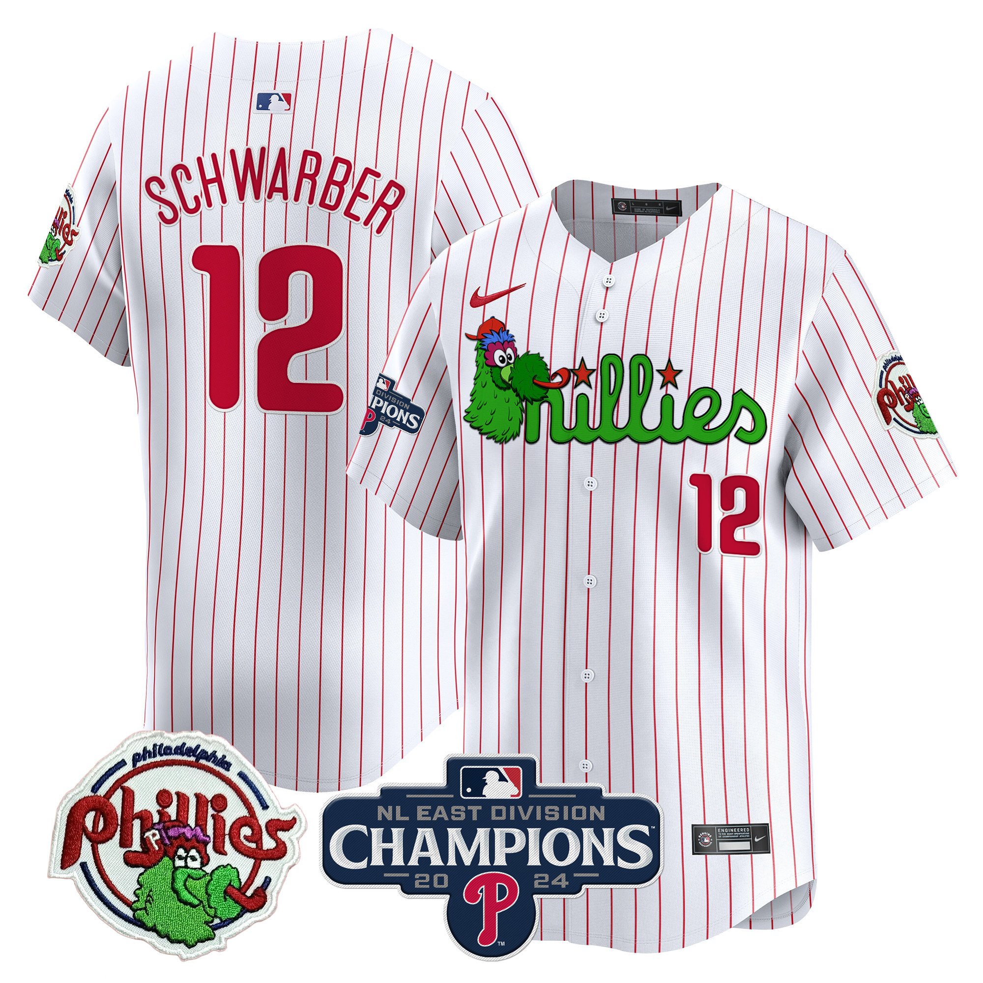 Men's Phillies Phanatic 2024 NL East Division Champions Vapor Premier Limited Jersey V2 - All Stitched