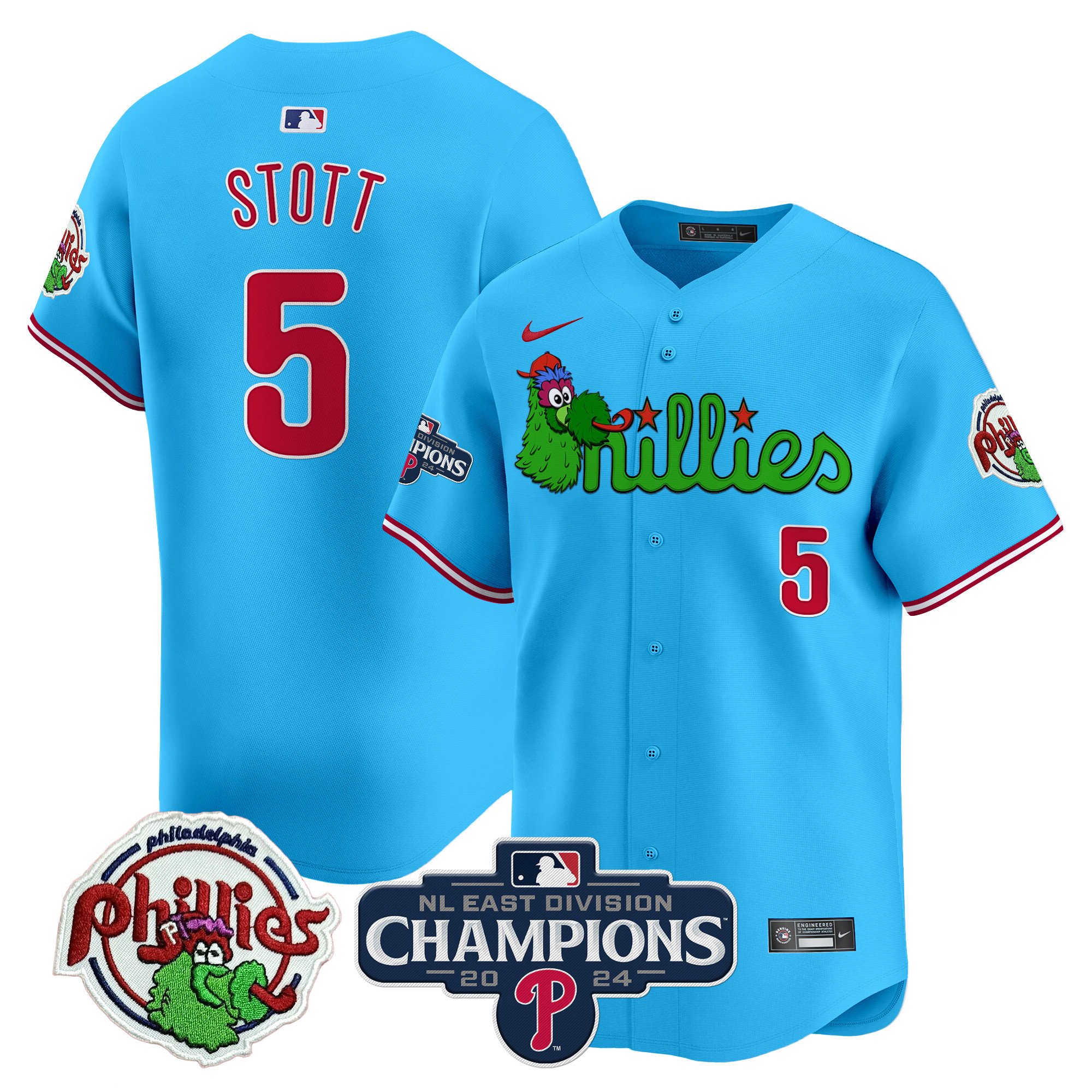 Men's Phillies Phanatic 2024 NL East Division Champions Vapor Premier Limited Jersey V2 - All Stitched