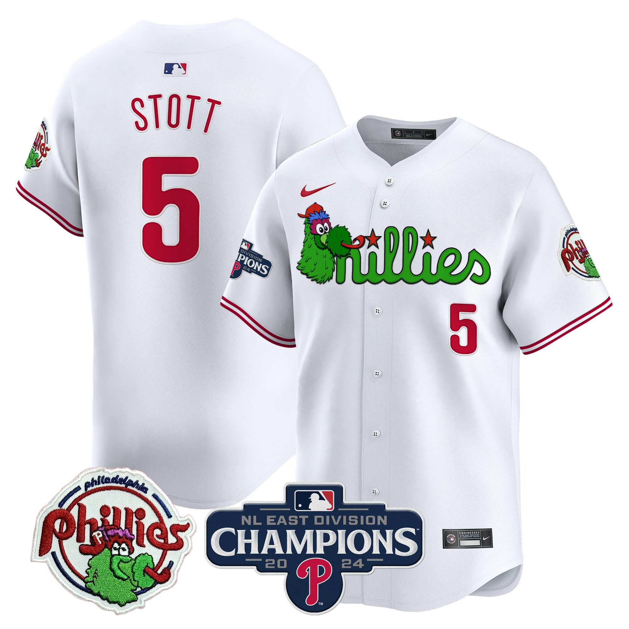 Men's Phillies Phanatic 2024 NL East Division Champions Vapor Premier Limited Jersey V2 - All Stitched