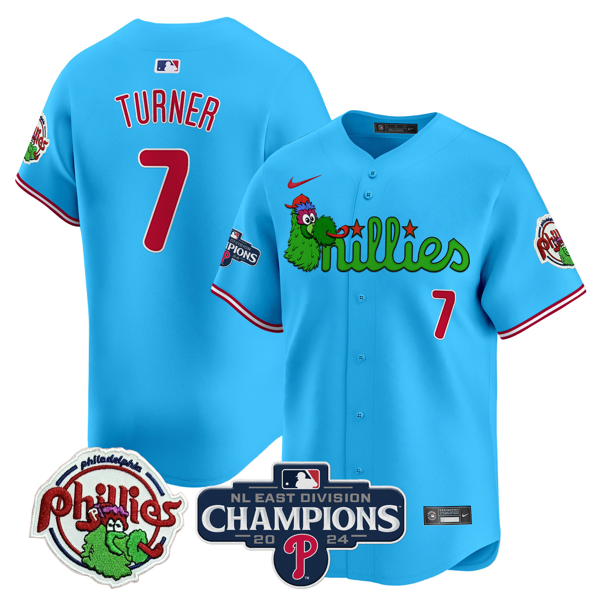 Men's Phillies Phanatic 2024 NL East Division Champions Vapor Premier Limited Jersey V2 - All Stitched