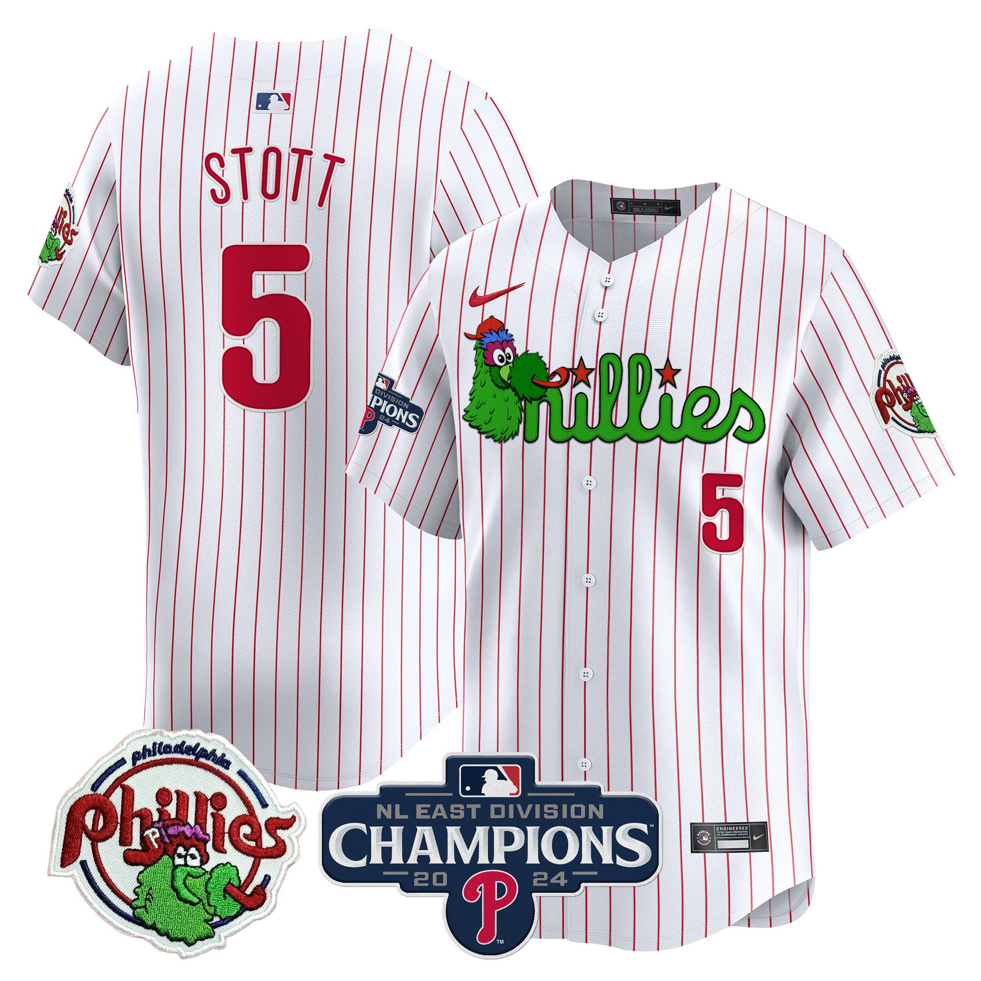 Men's Phillies Phanatic 2024 NL East Division Champions Vapor Premier Limited Jersey V2 - All Stitched