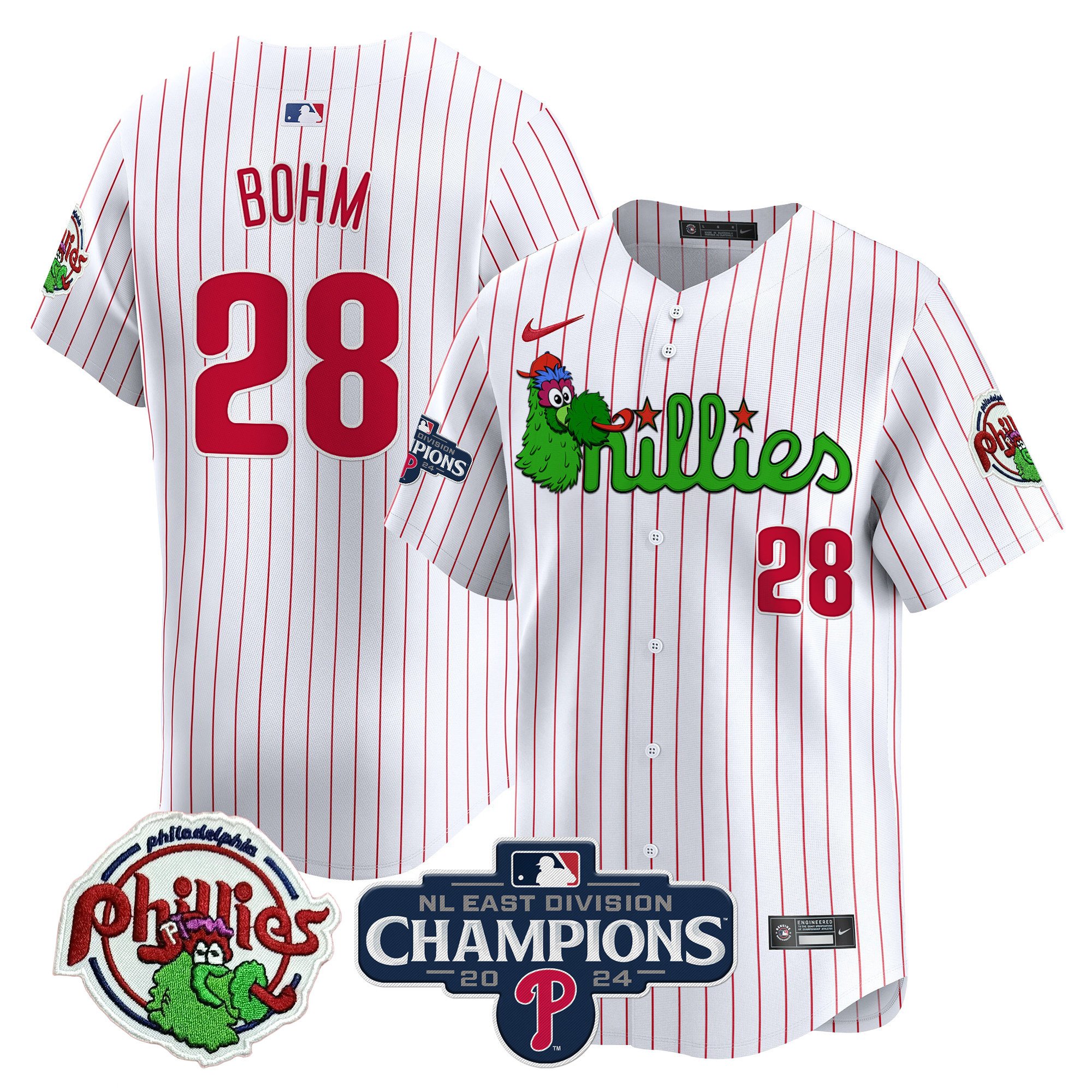 Men's Phillies Phanatic 2024 NL East Division Champions Vapor Premier Limited Jersey V2 - All Stitched