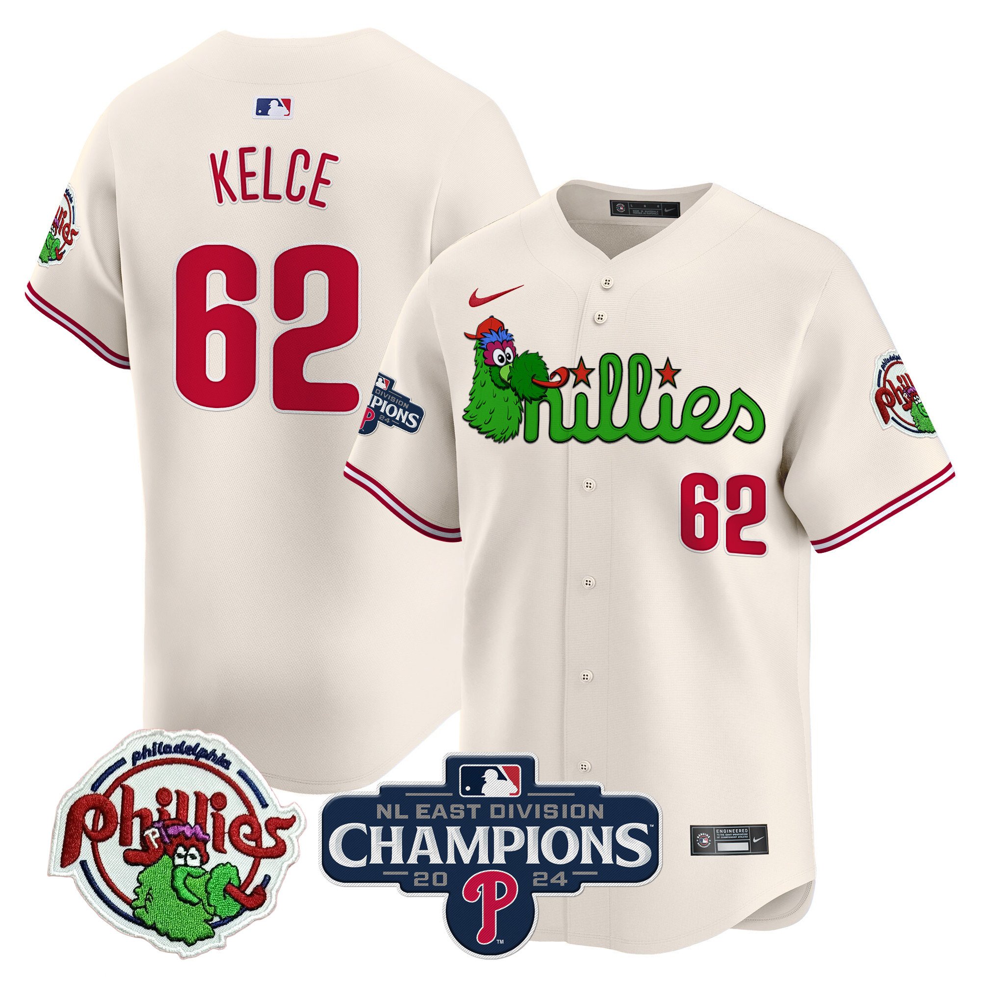 Men's Phillies Phanatic 2024 NL East Division Champions Vapor Premier Limited Jersey V2 - All Stitched