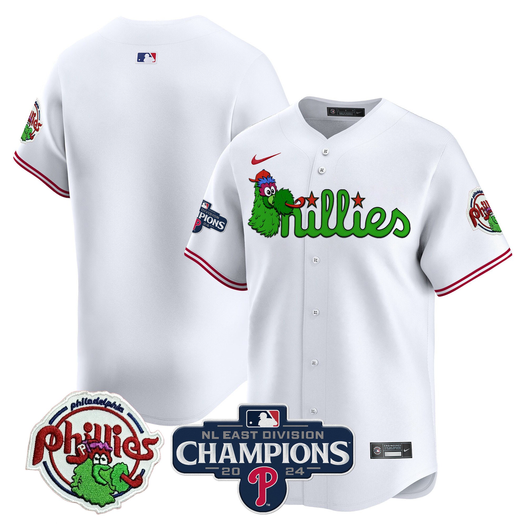 Men's Phillies Phanatic 2024 NL East Division Champions Vapor Premier Limited Jersey V2 - All Stitched