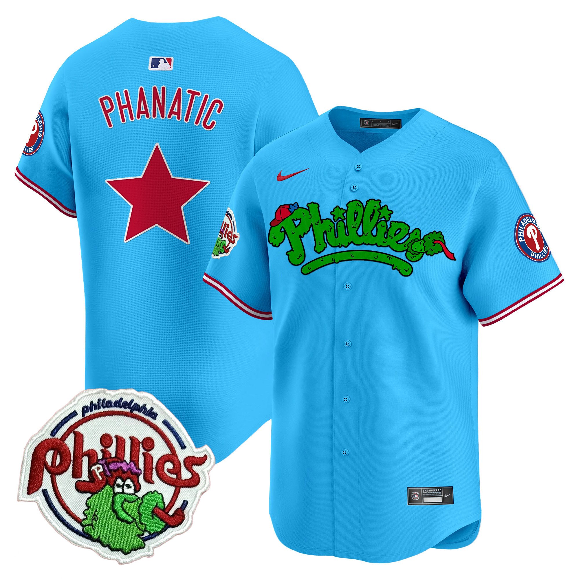 Men's Phillies Phanatic Patch Vapor Premier Limited Jersey V2 - All Stitched