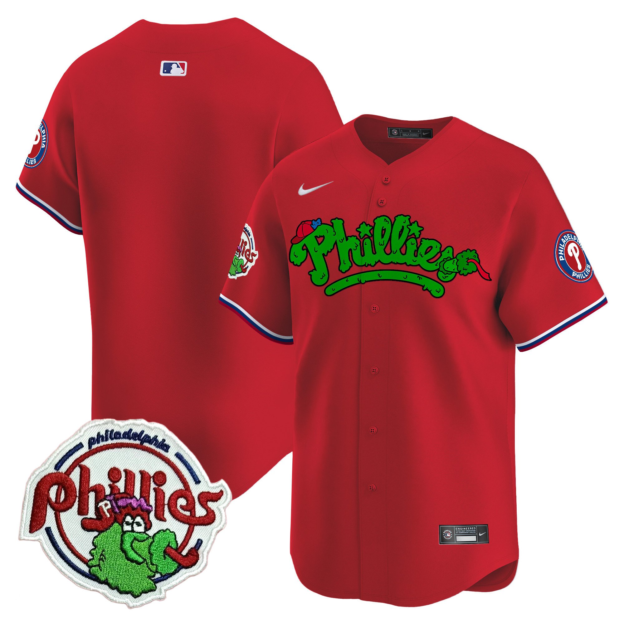 Men's Phillies Phanatic Patch Vapor Premier Limited Jersey V2 - All Stitched