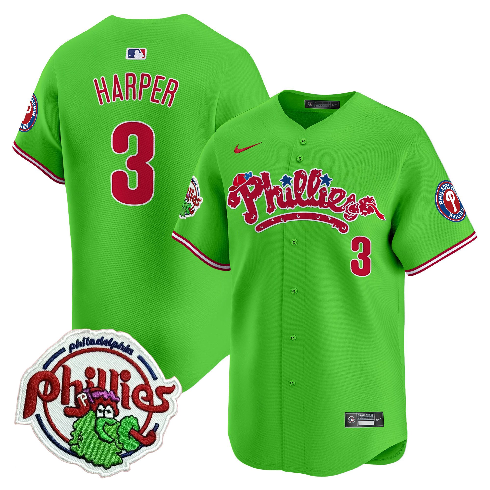 Men's Phillies Phanatic Patch Vapor Premier Limited Jersey V2 - All Stitched
