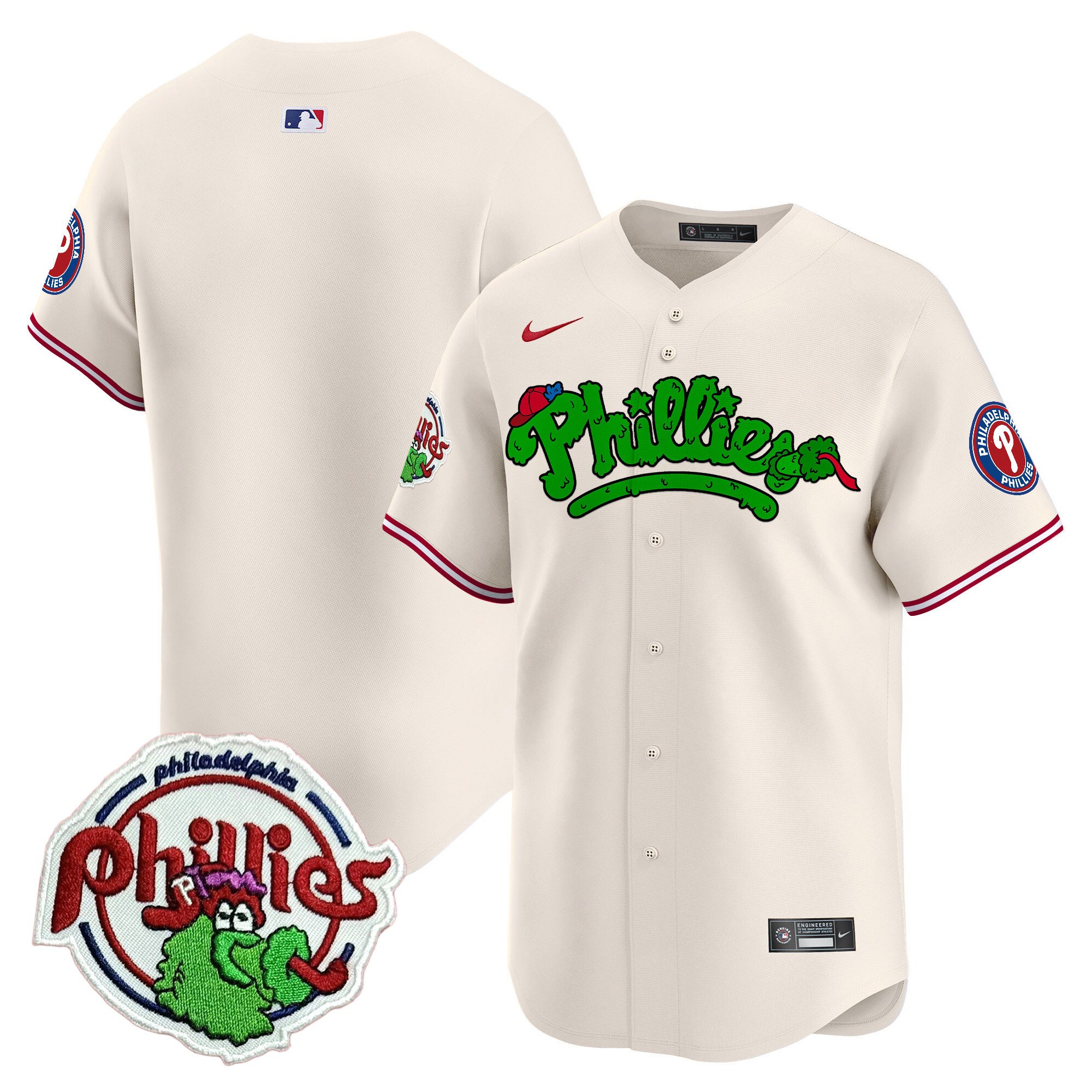 Men's Phillies Phanatic Patch Vapor Premier Limited Jersey V2 - All Stitched