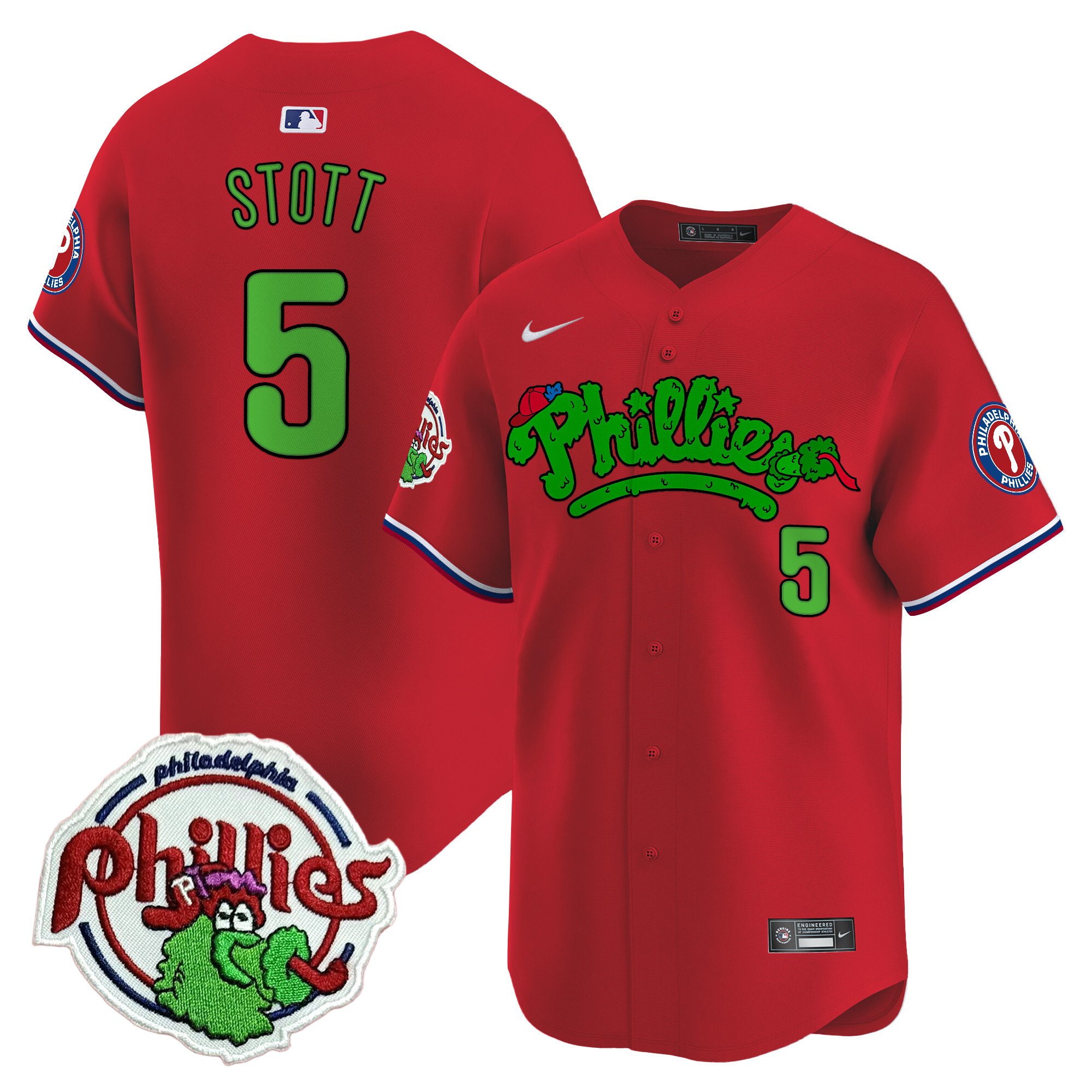 Men's Phillies Phanatic Patch Vapor Premier Limited Jersey V2 - All Stitched