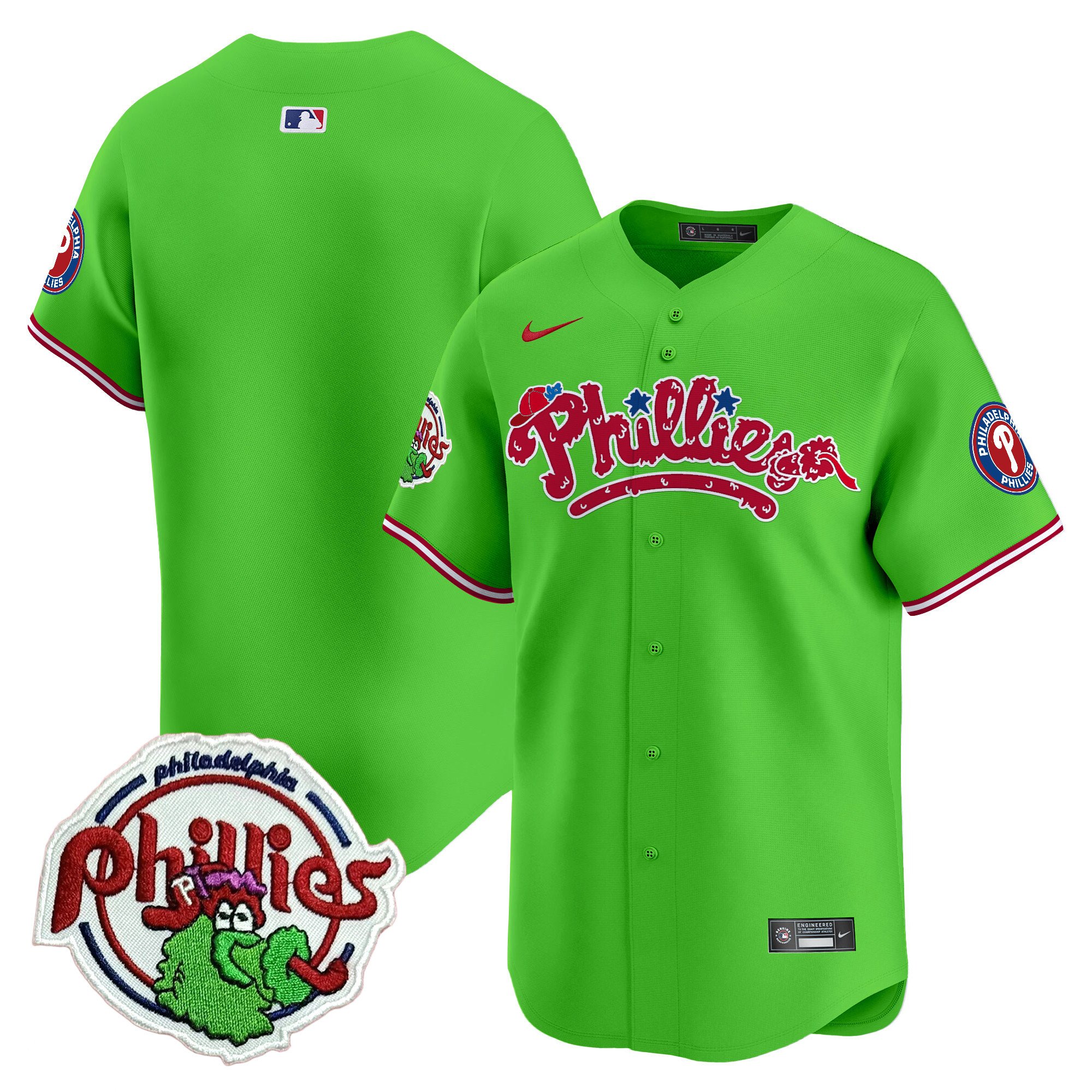 Men's Phillies Phanatic Patch Vapor Premier Limited Jersey V2 - All Stitched