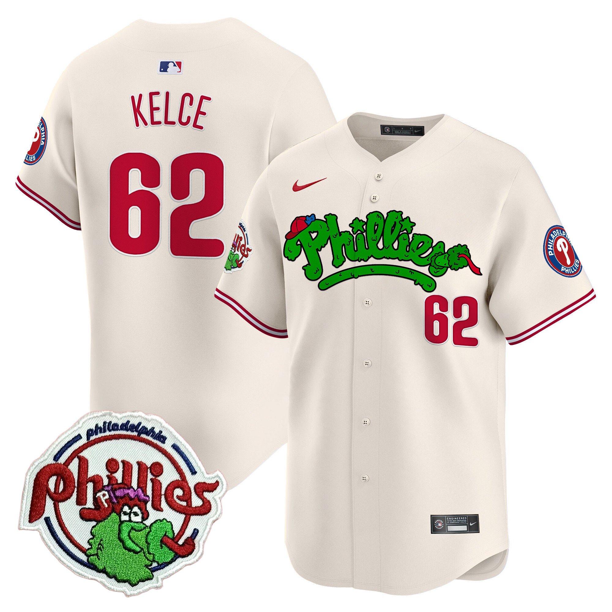 Men's Phillies Phanatic Patch Vapor Premier Limited Jersey V2 - All Stitched