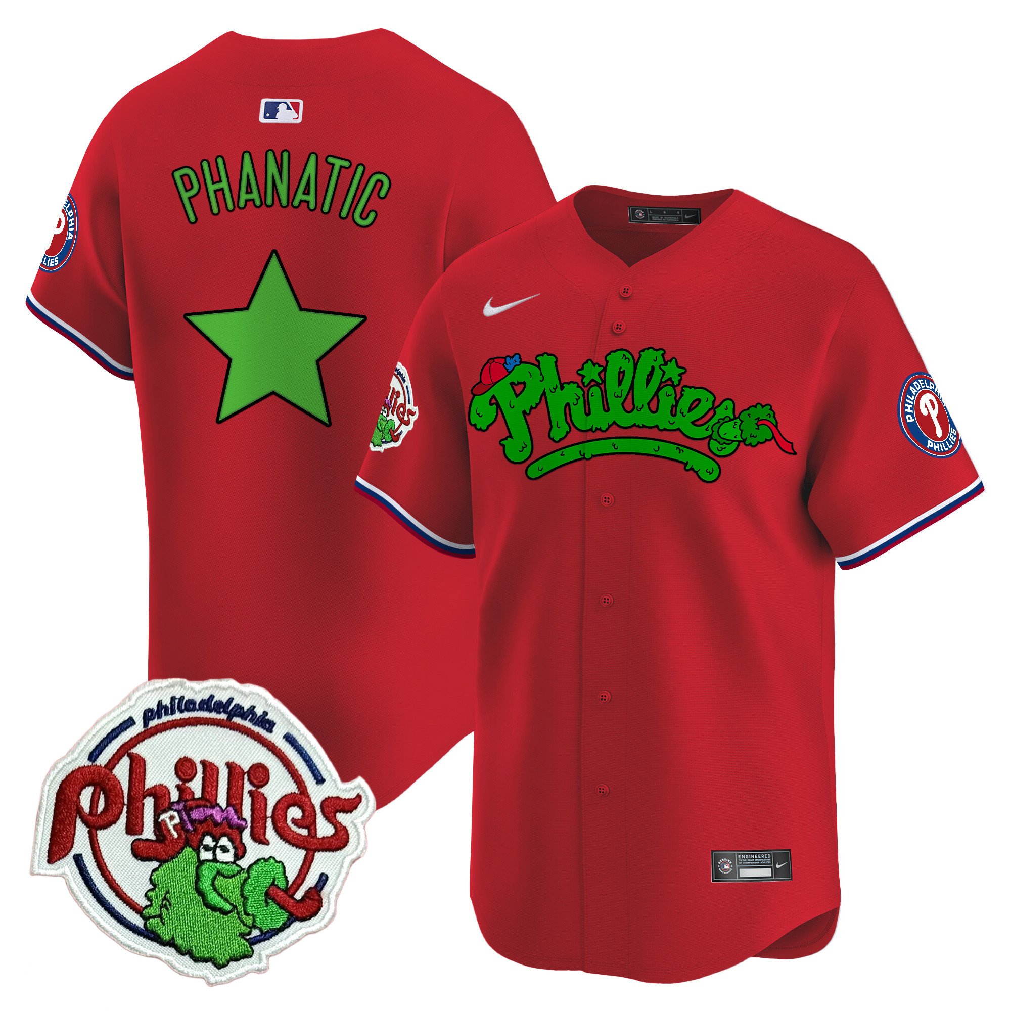 Men's Phillies Phanatic Patch Vapor Premier Limited Jersey V2 - All Stitched