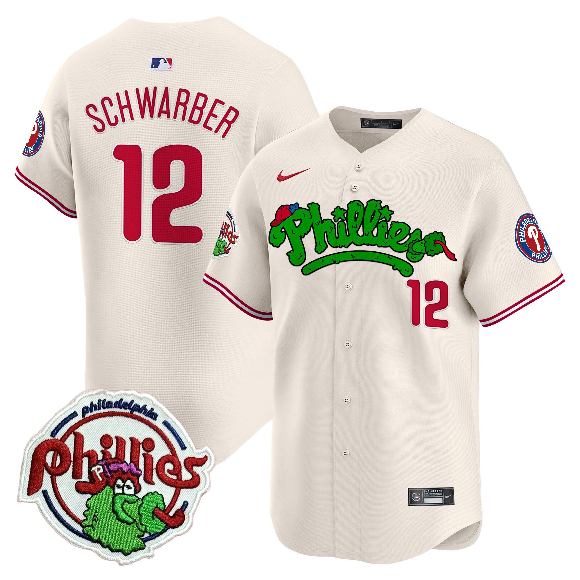 Men's Phillies Phanatic Patch Vapor Premier Limited Jersey V2 - All Stitched