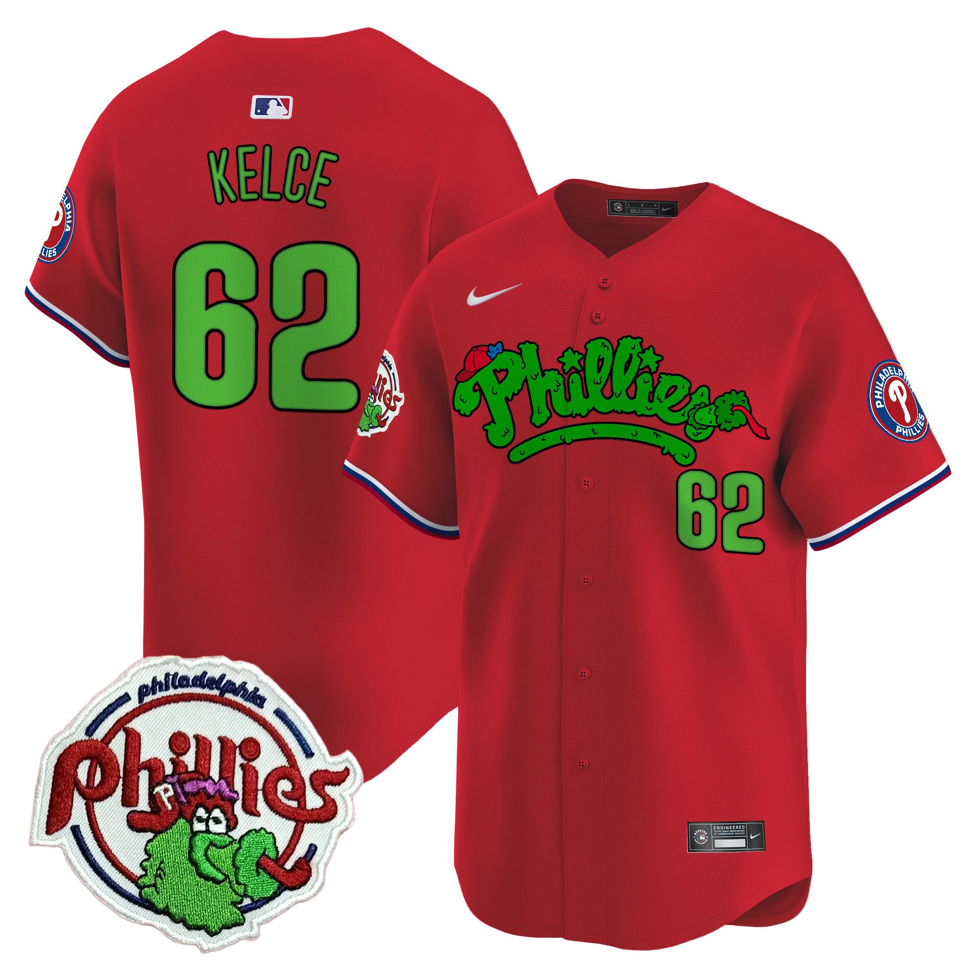 Men's Phillies Phanatic Patch Vapor Premier Limited Jersey V2 - All Stitched