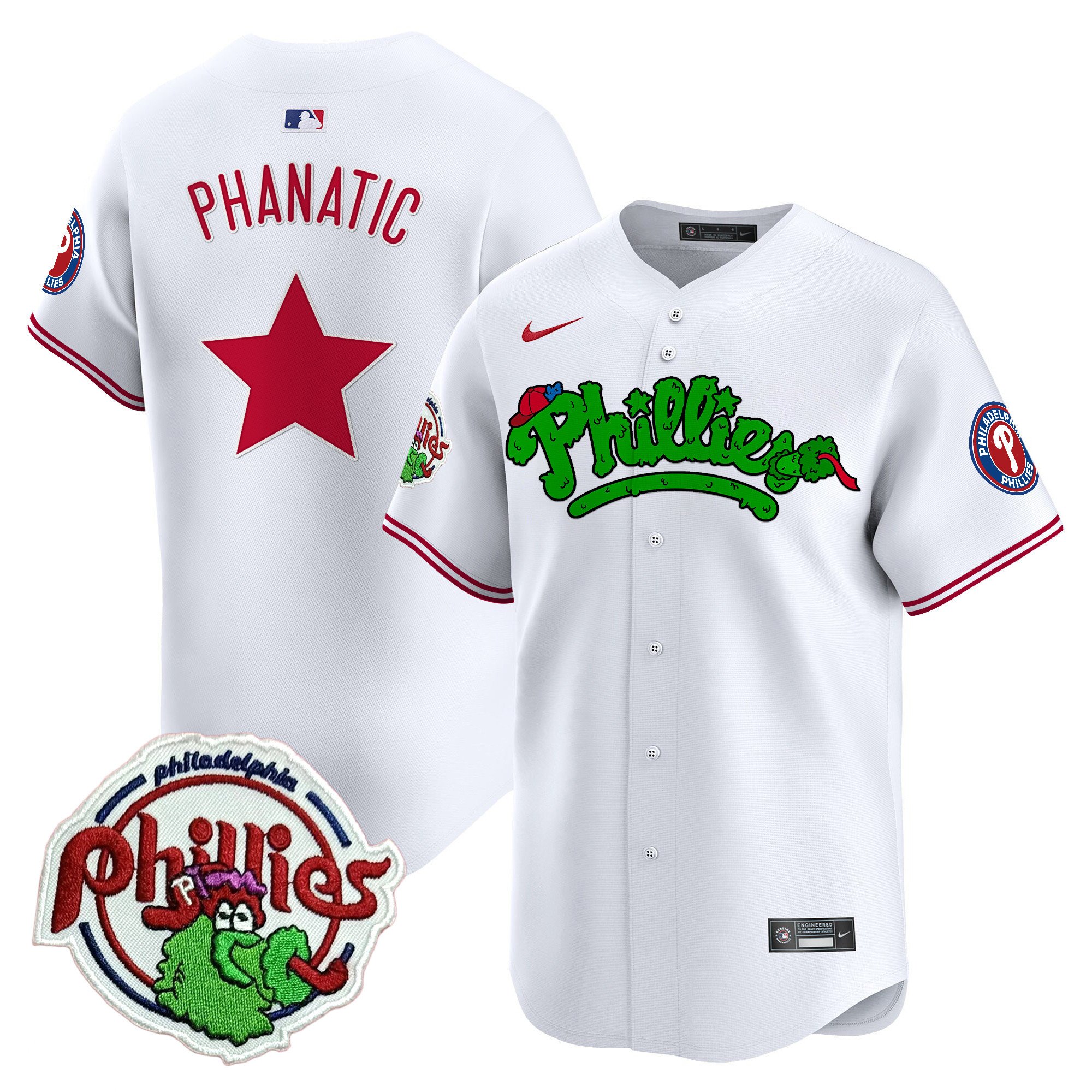 Men's Phillies Phanatic Patch Vapor Premier Limited Jersey V2 - All Stitched