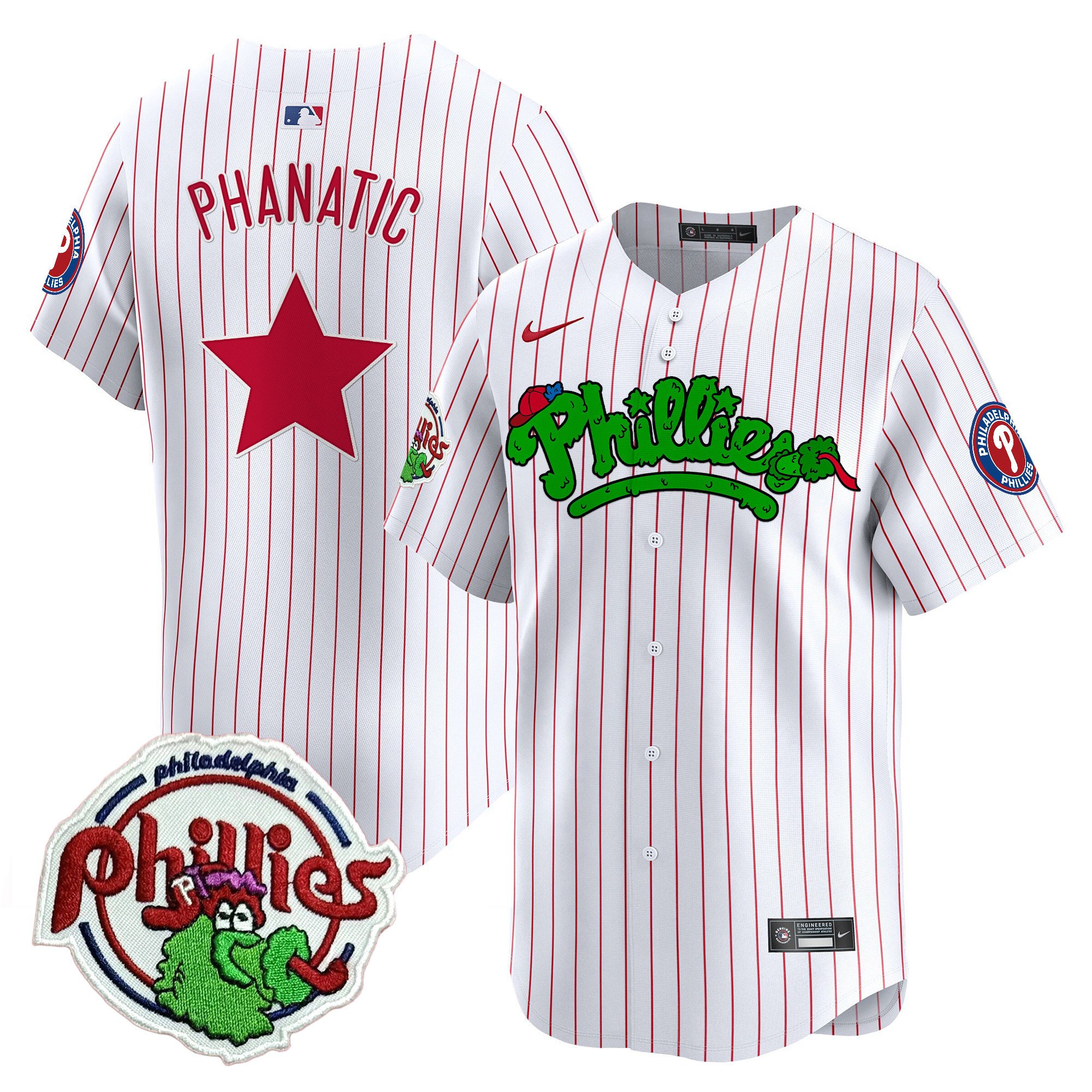 Men's Phillies Phanatic Patch Vapor Premier Limited Jersey V2 - All Stitched