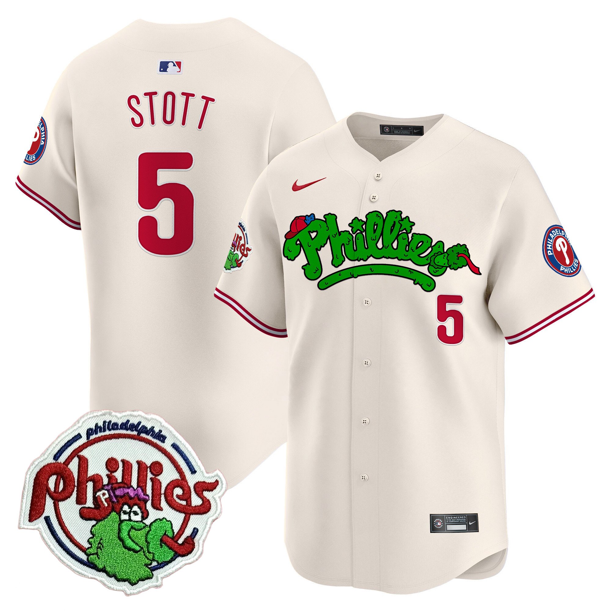 Men's Phillies Phanatic Patch Vapor Premier Limited Jersey V2 - All Stitched