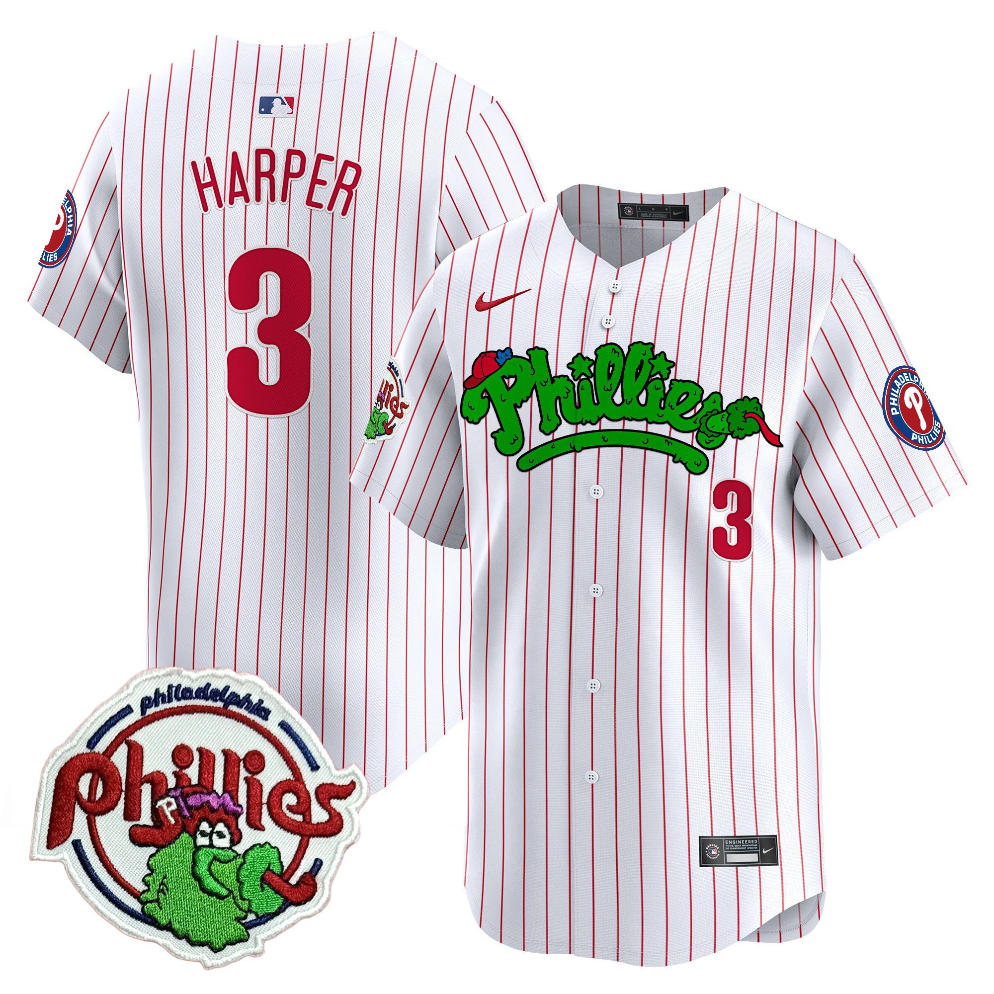 Men's Phillies Phanatic Patch Vapor Premier Limited Jersey V2 - All Stitched