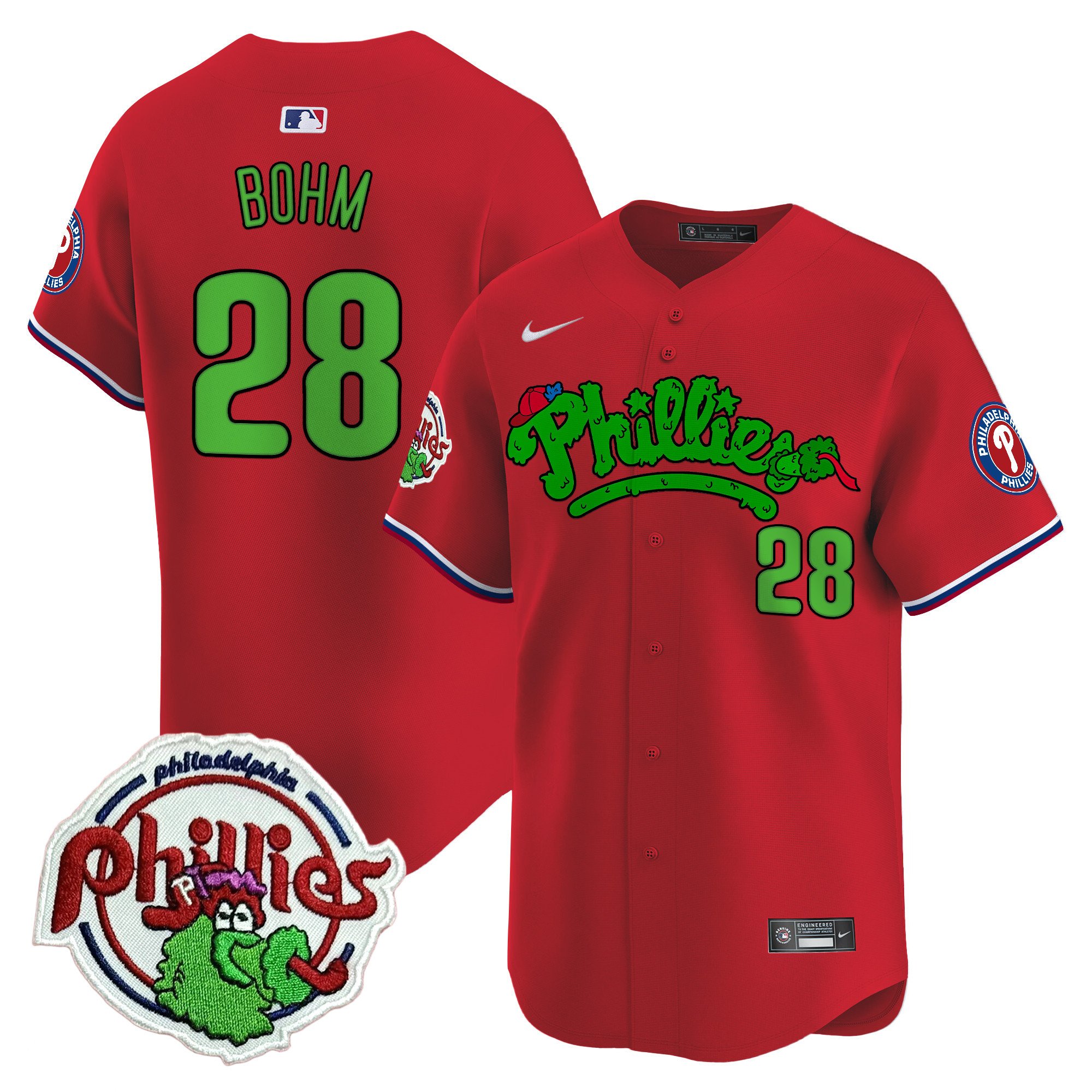 Men's Phillies Phanatic Patch Vapor Premier Limited Jersey V2 - All Stitched