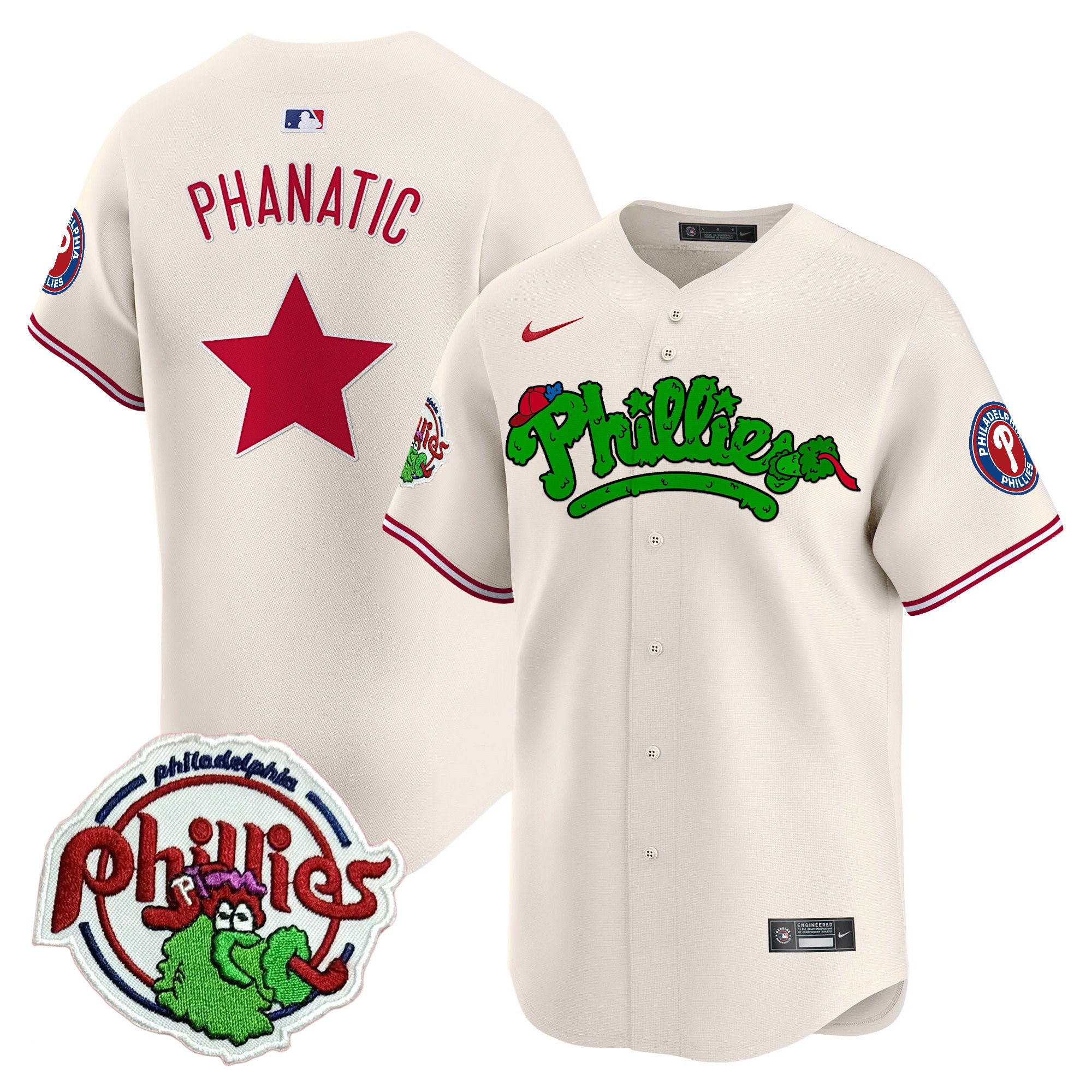 Men's Phillies Phanatic Patch Vapor Premier Limited Jersey V2 - All Stitched