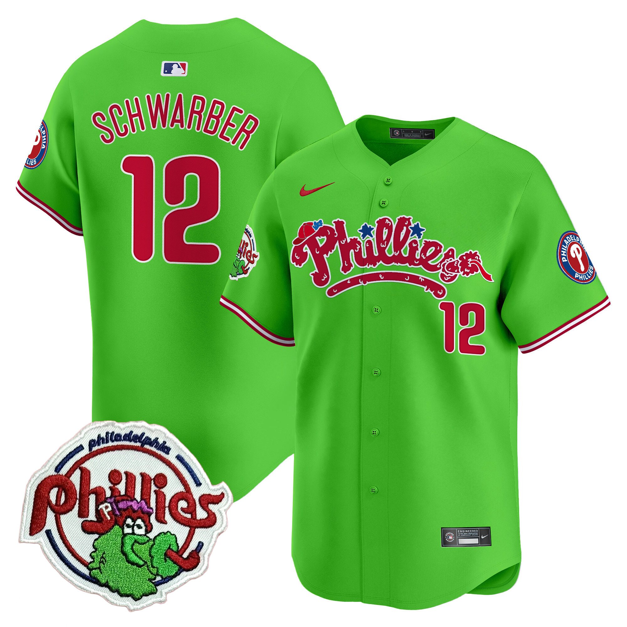 Men's Phillies Phanatic Patch Vapor Premier Limited Jersey V2 - All Stitched