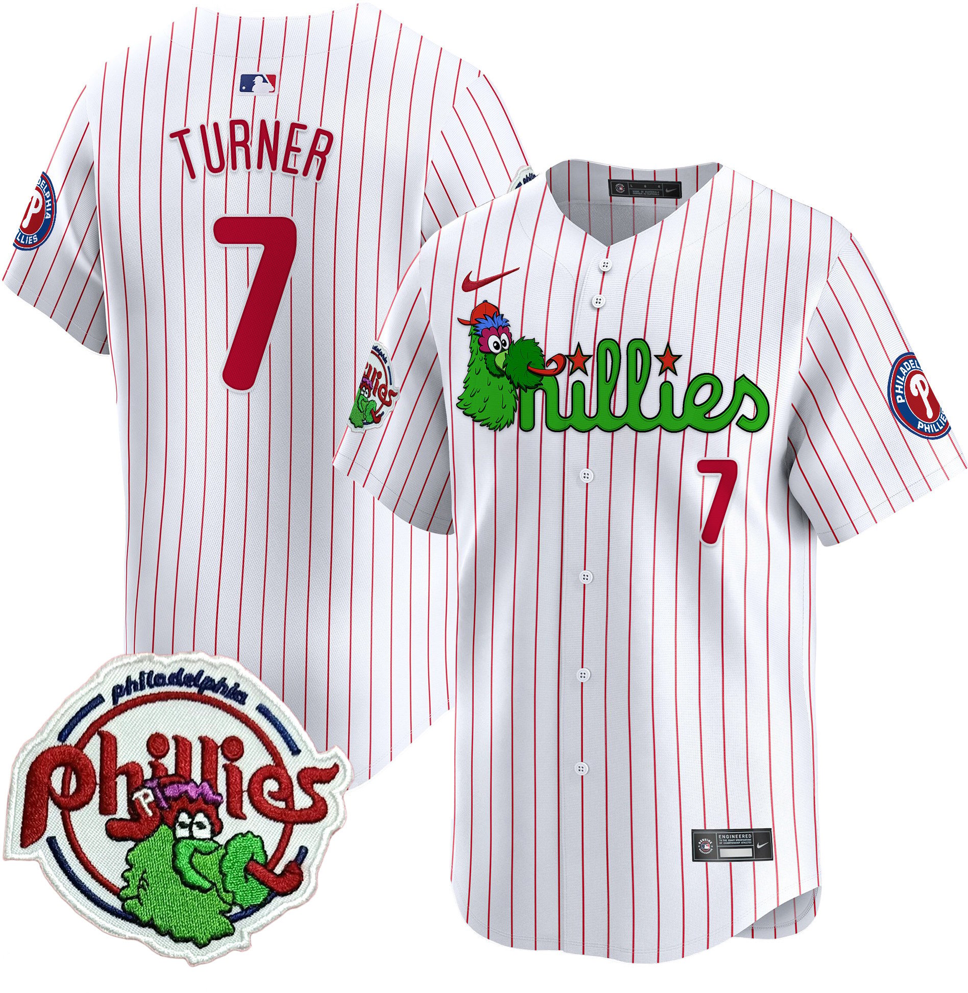 Men's Phillies Phanatic Patch Vapor Premier Limited Jersey V3 - All Stitched
