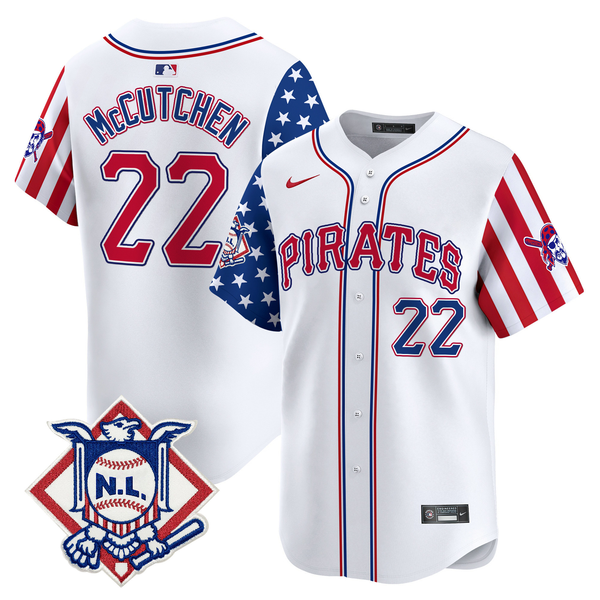 Men's Pittsburgh Pirates 2024 Fourth of July Vapor Premier Limited Jersey - All Stitched