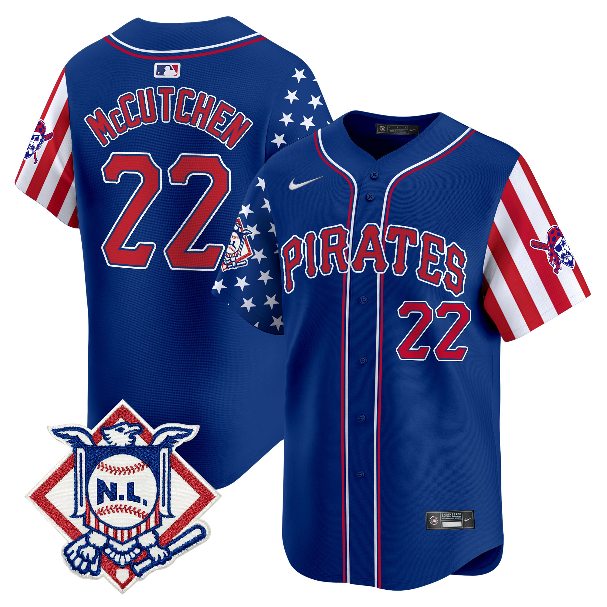 Men's Pittsburgh Pirates 2024 Fourth of July Vapor Premier Limited Jersey - All Stitched