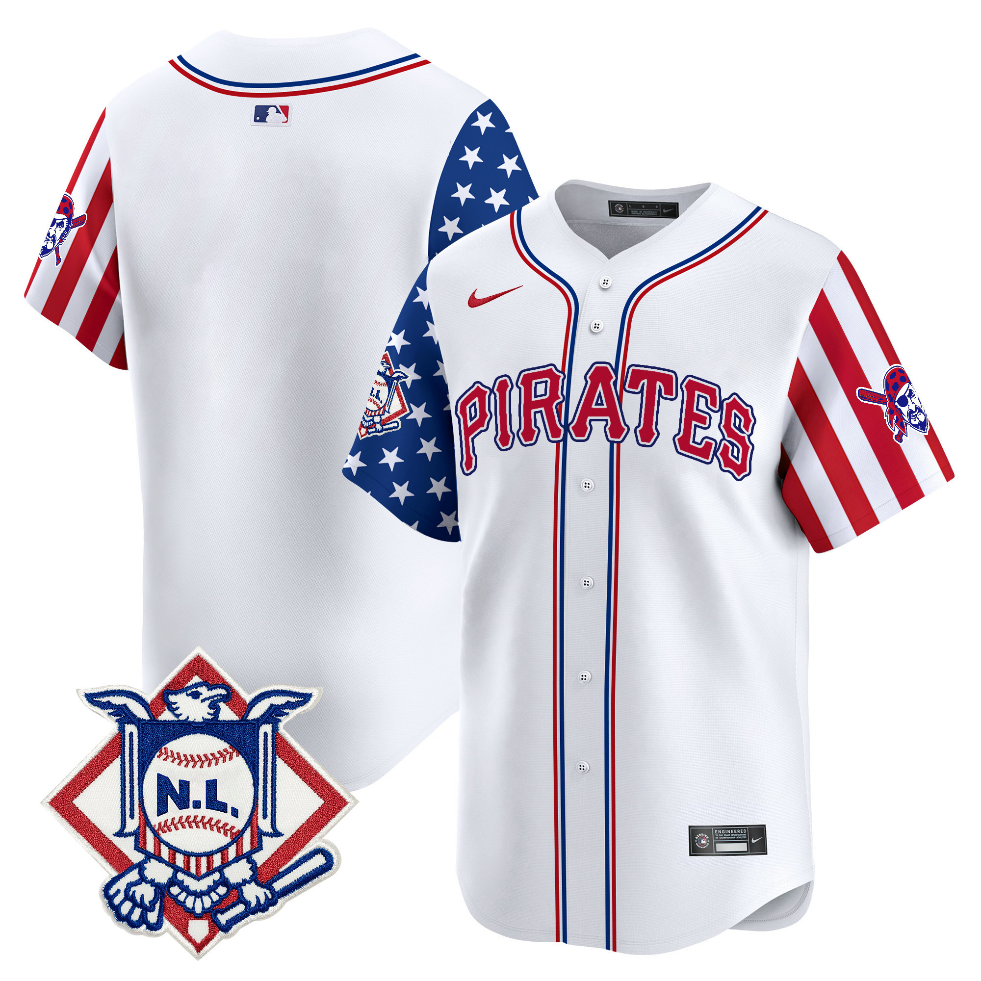 Men's Pittsburgh Pirates 2024 Fourth of July Vapor Premier Limited Jersey - All Stitched