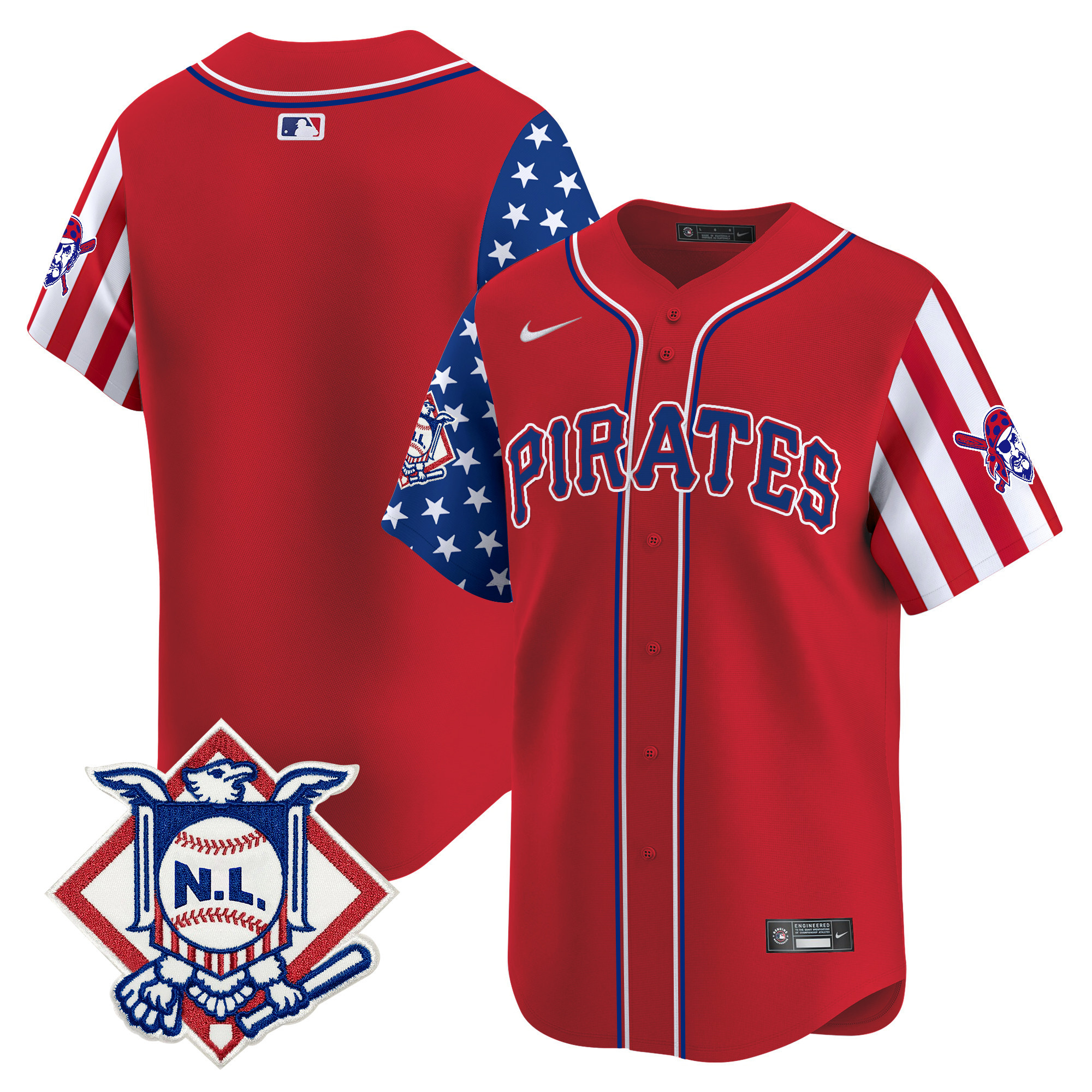 Men's Pittsburgh Pirates 2024 Fourth of July Vapor Premier Limited Jersey - All Stitched